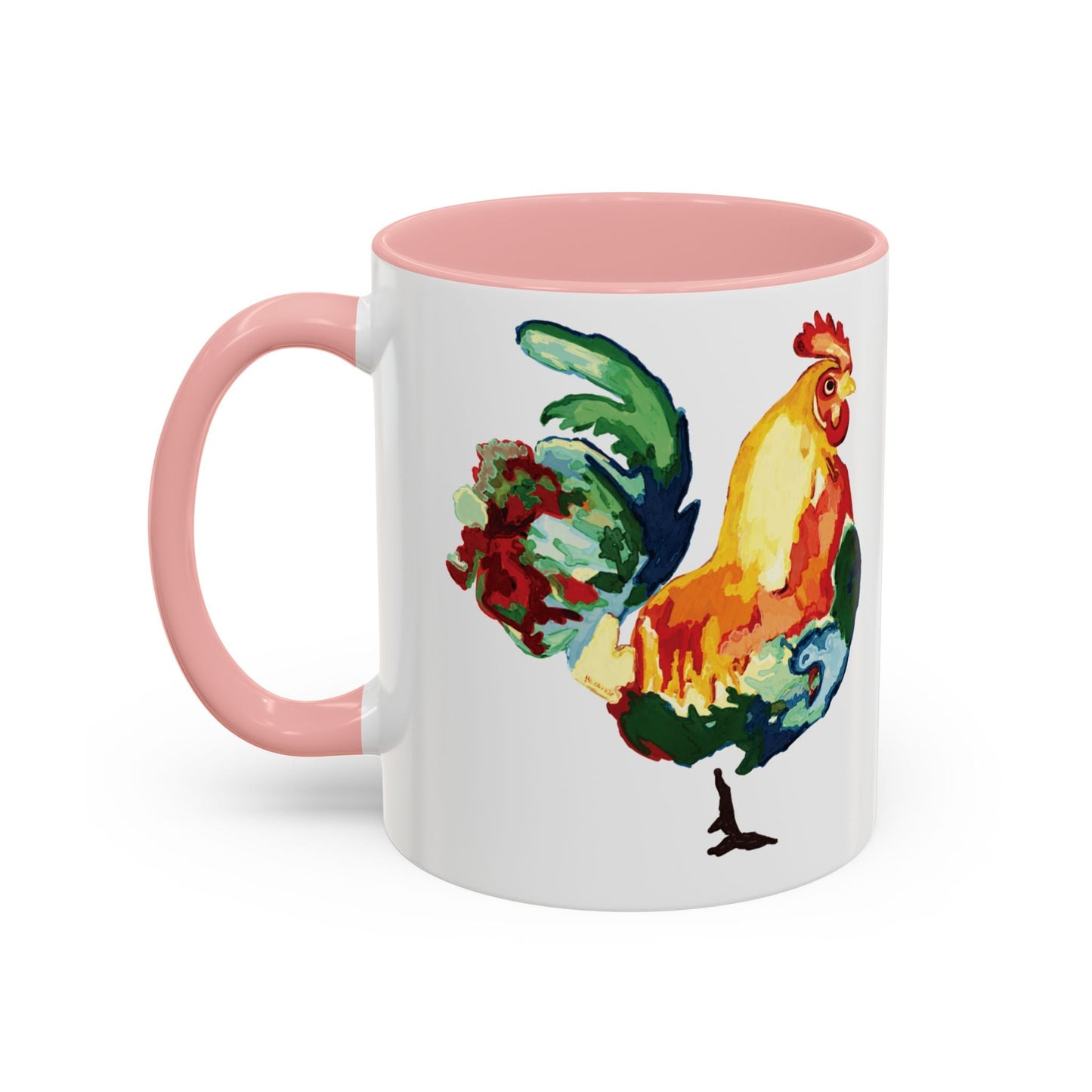Rooster Two Tone Ceramic Coffee Mug (11oz & 15oz) - Blue Cava