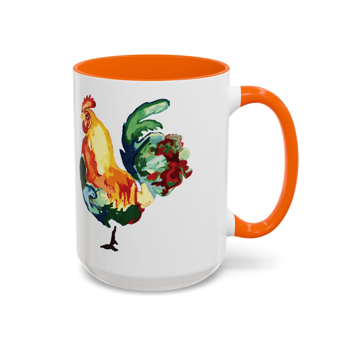 Rooster Two Tone Ceramic Coffee Mug (11oz & 15oz) - Blue Cava