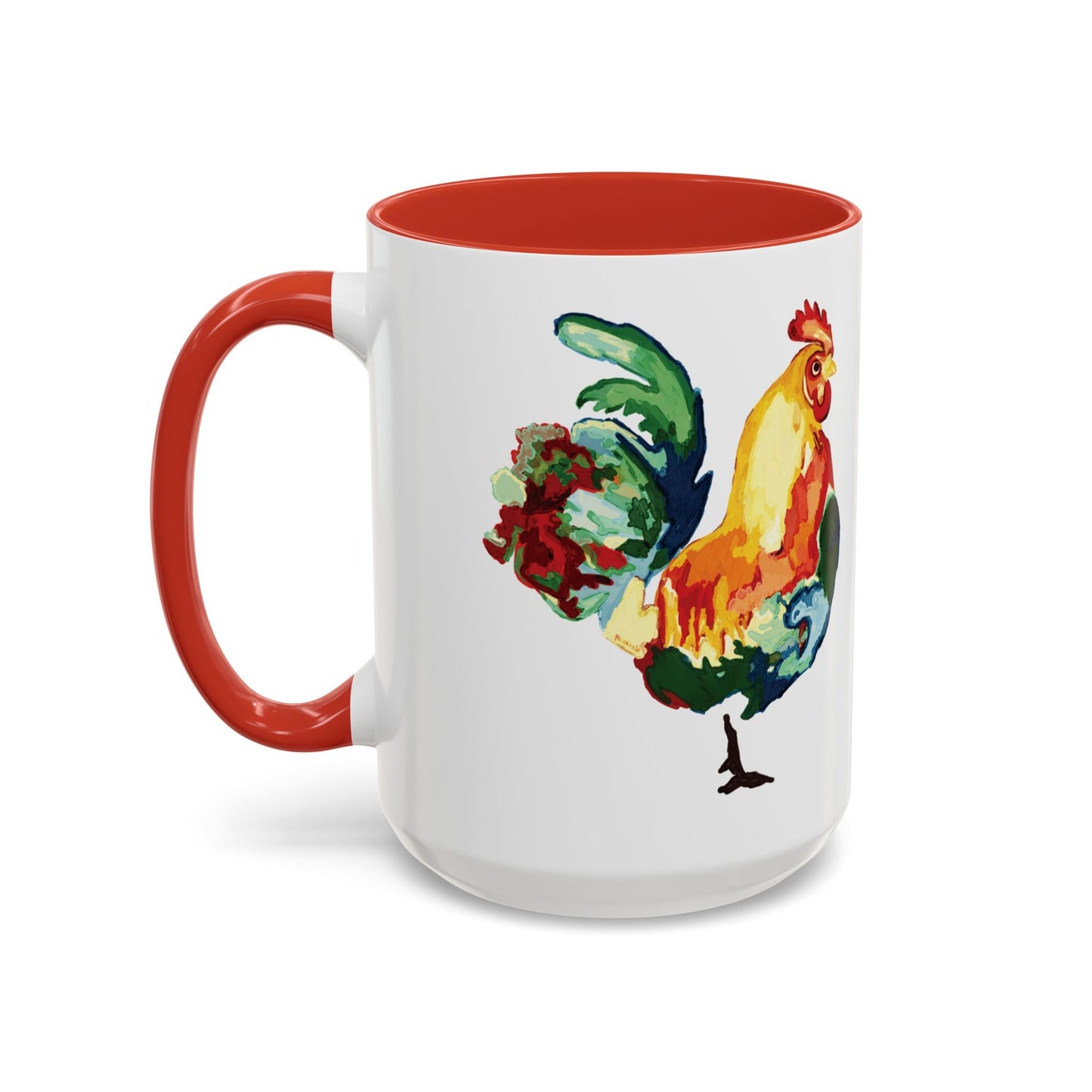 Rooster Two Tone Ceramic Coffee Mug (11oz & 15oz) - Blue Cava