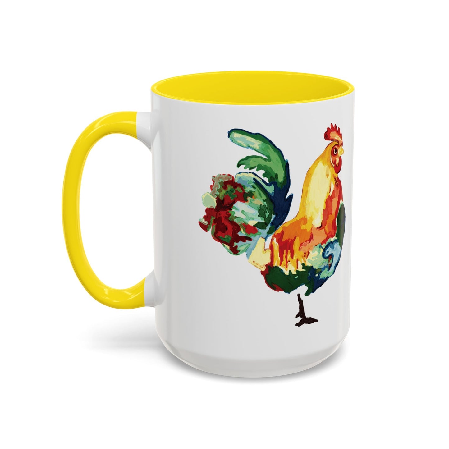 Rooster Two Tone Ceramic Coffee Mug (11oz & 15oz) - Blue Cava