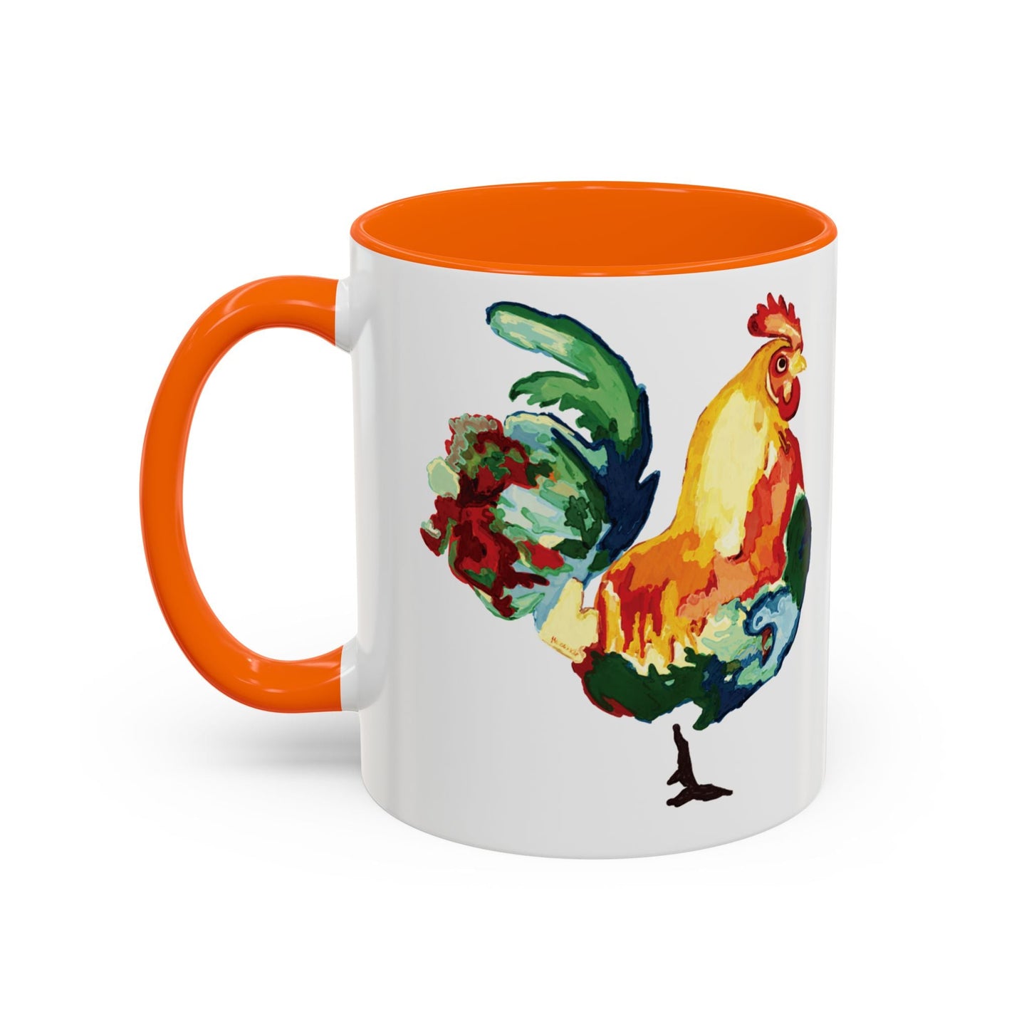 Rooster Two Tone Ceramic Coffee Mug (11oz & 15oz) - Blue Cava