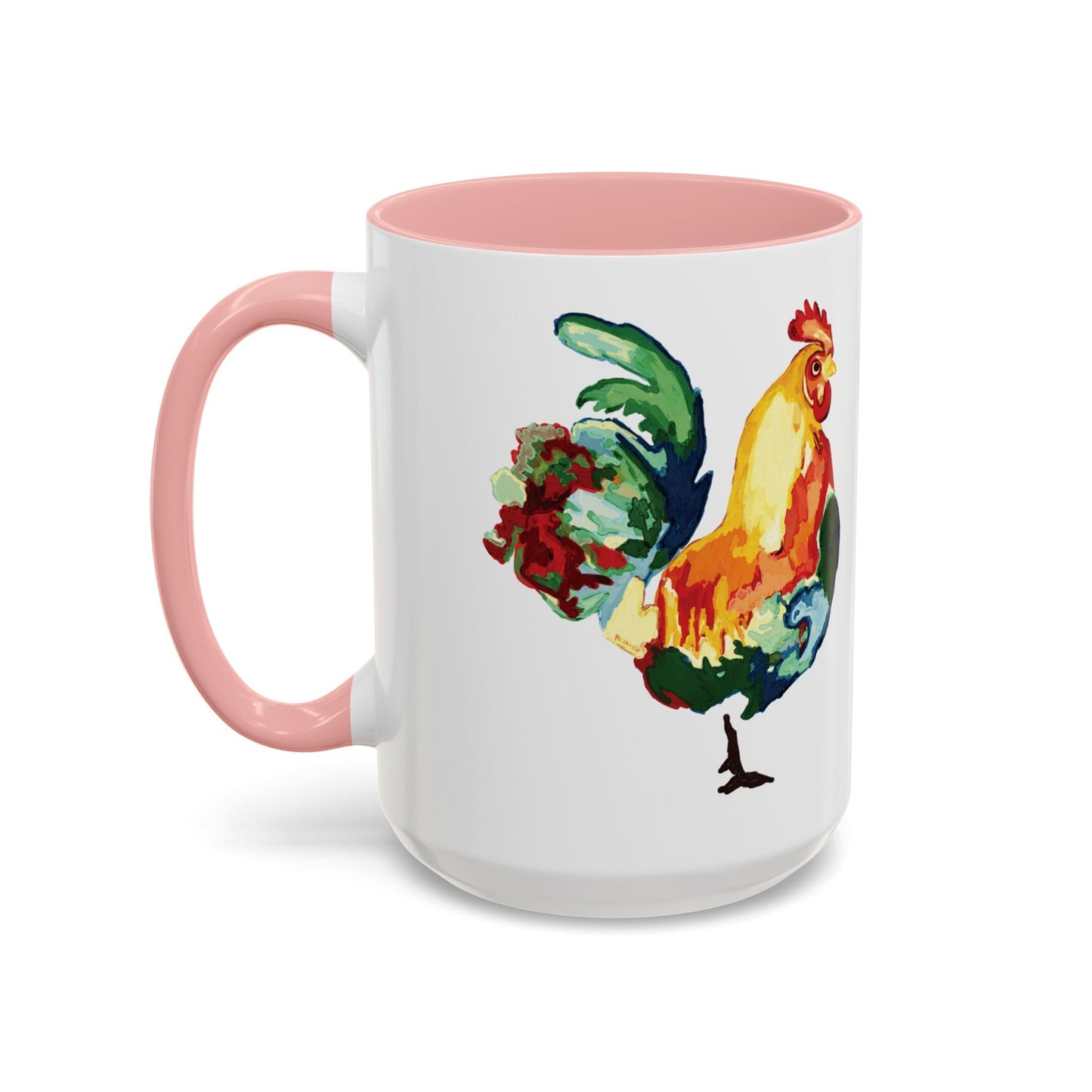 Rooster Two Tone Ceramic Coffee Mug (11oz & 15oz) - Blue Cava