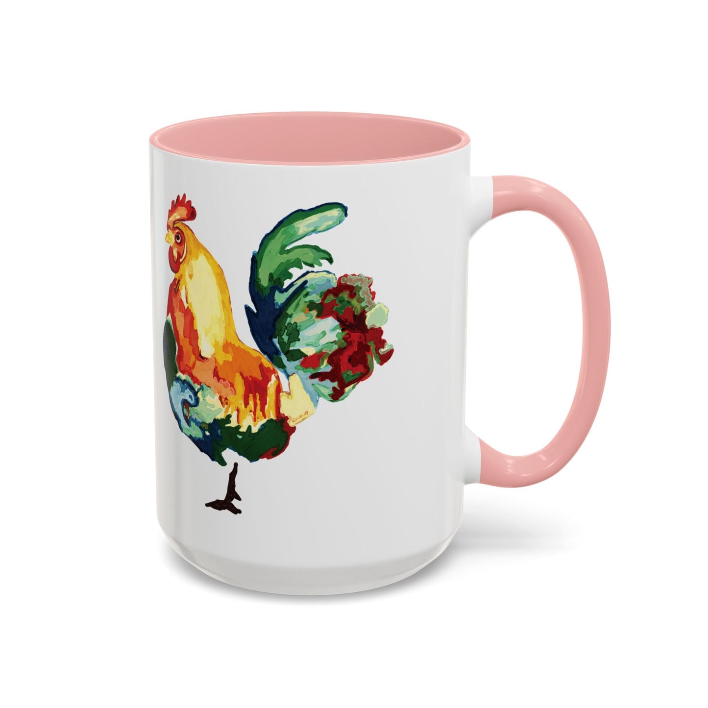 Rooster Two Tone Ceramic Coffee Mug (11oz & 15oz) - Blue Cava
