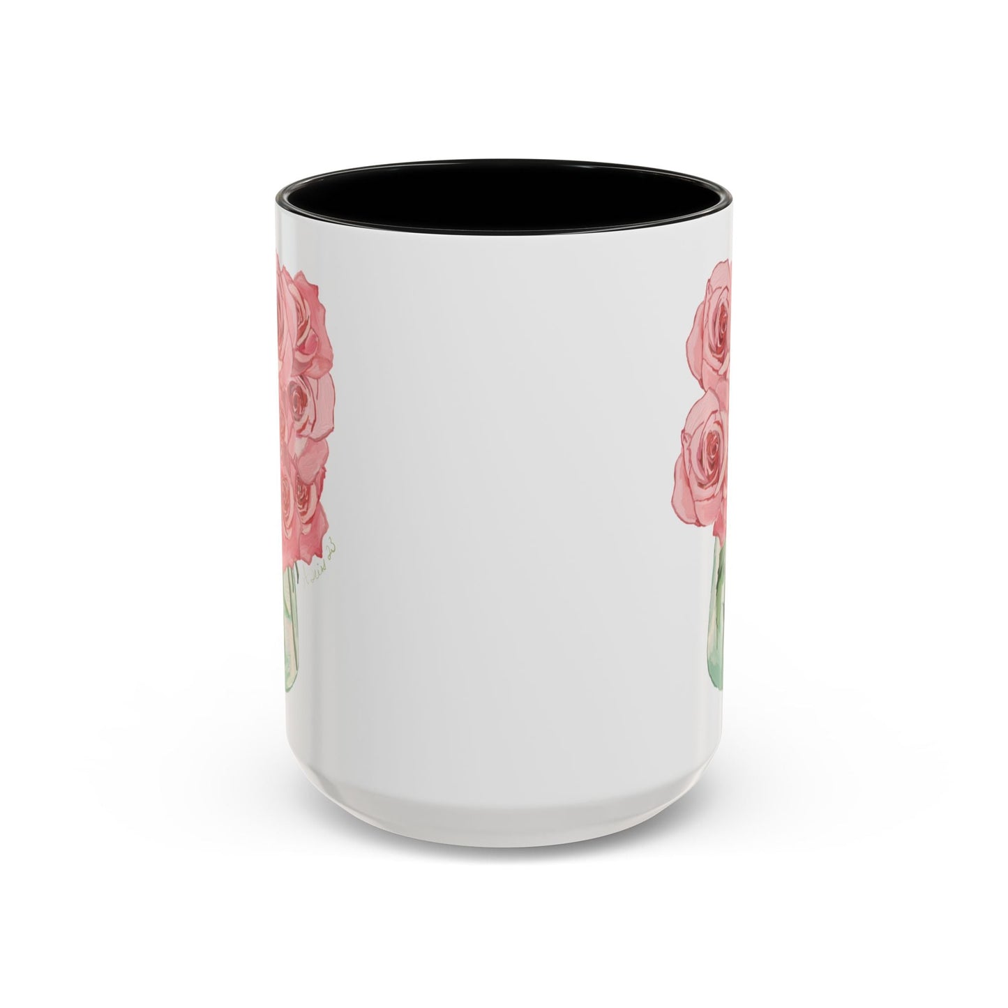 Rose Bouquet Two Tone Coffee Mug (11oz & 15oz) - Blue Cava