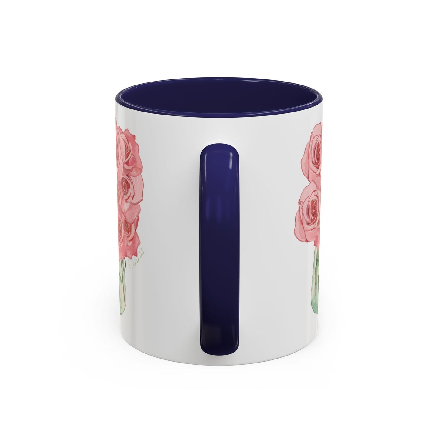 Rose Bouquet Two Tone Coffee Mug (11oz & 15oz) - Blue Cava