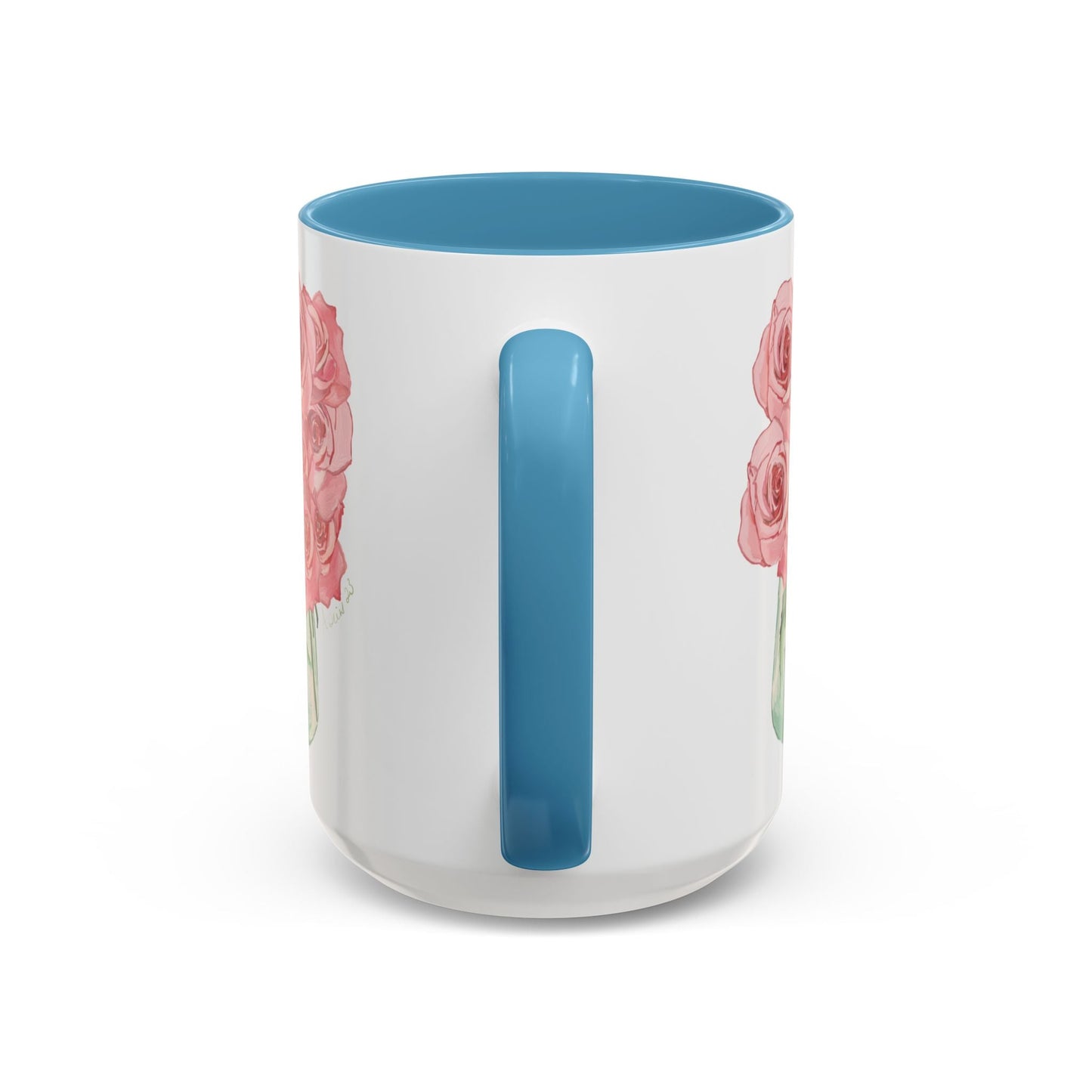 Rose Bouquet Two Tone Coffee Mug (11oz & 15oz) - Blue Cava