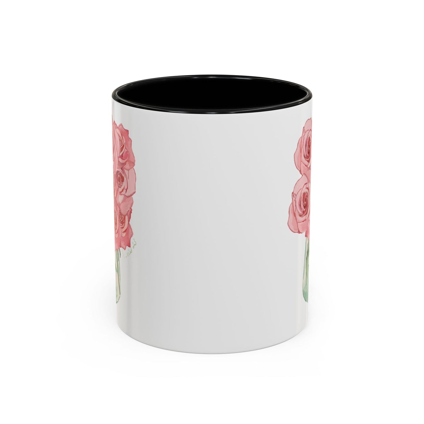 Rose Bouquet Two Tone Coffee Mug (11oz & 15oz) - Blue Cava