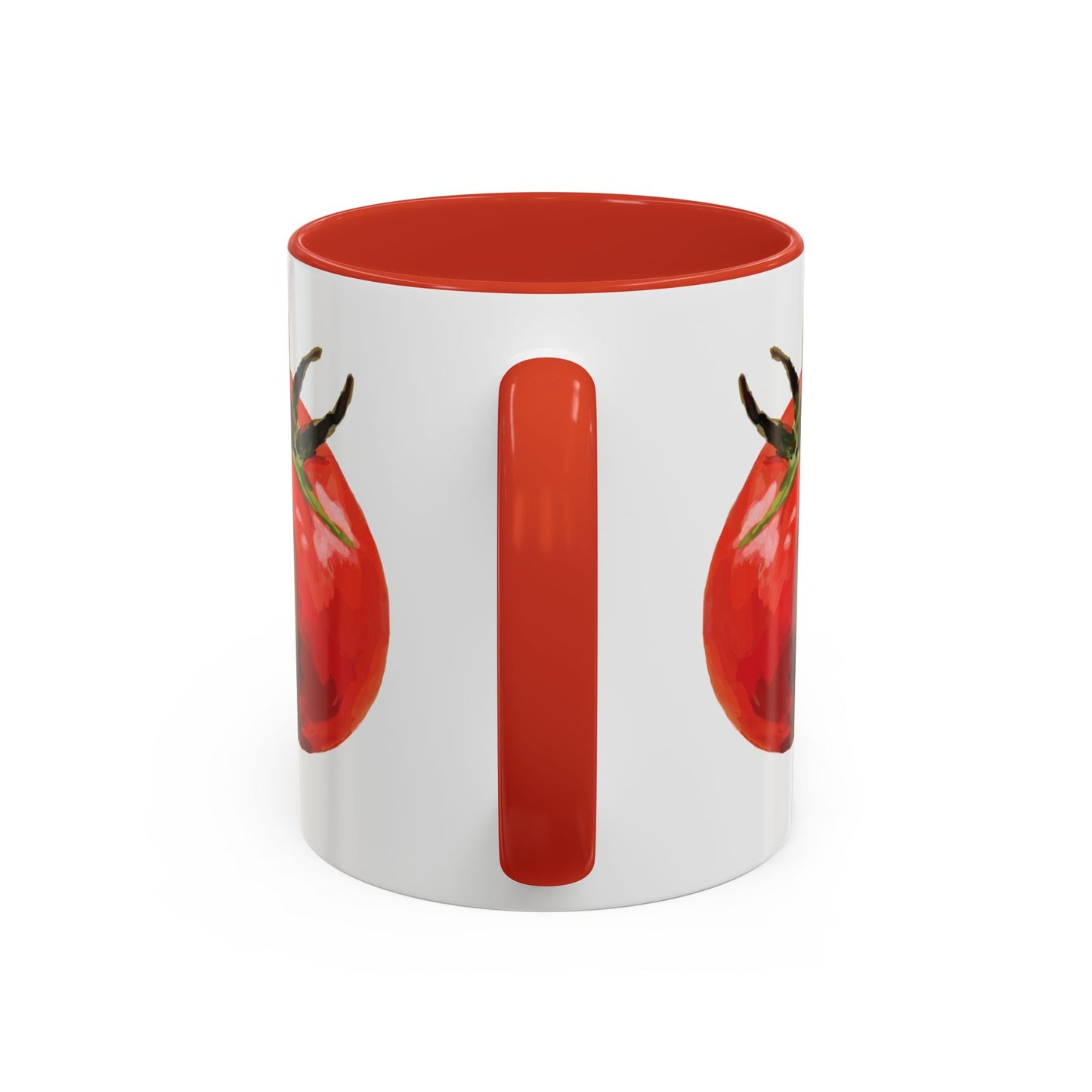 Rustic Tomato Two - Tone Ceramic Mugs - 11oz and 15 oz - Perfect for Gardeners - Blue Cava