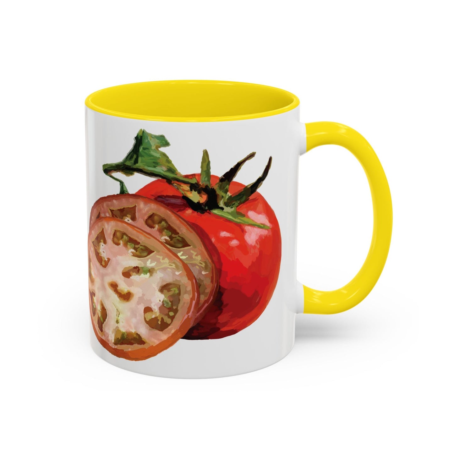 Rustic Tomato Two - Tone Ceramic Mugs - 11oz and 15 oz - Perfect for Gardeners - Blue Cava