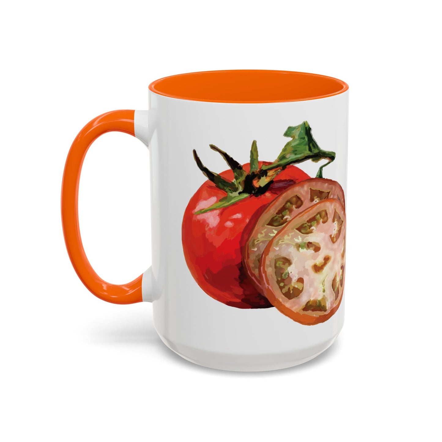 Rustic Tomato Two - Tone Ceramic Mugs - 11oz and 15 oz - Perfect for Gardeners - Blue Cava
