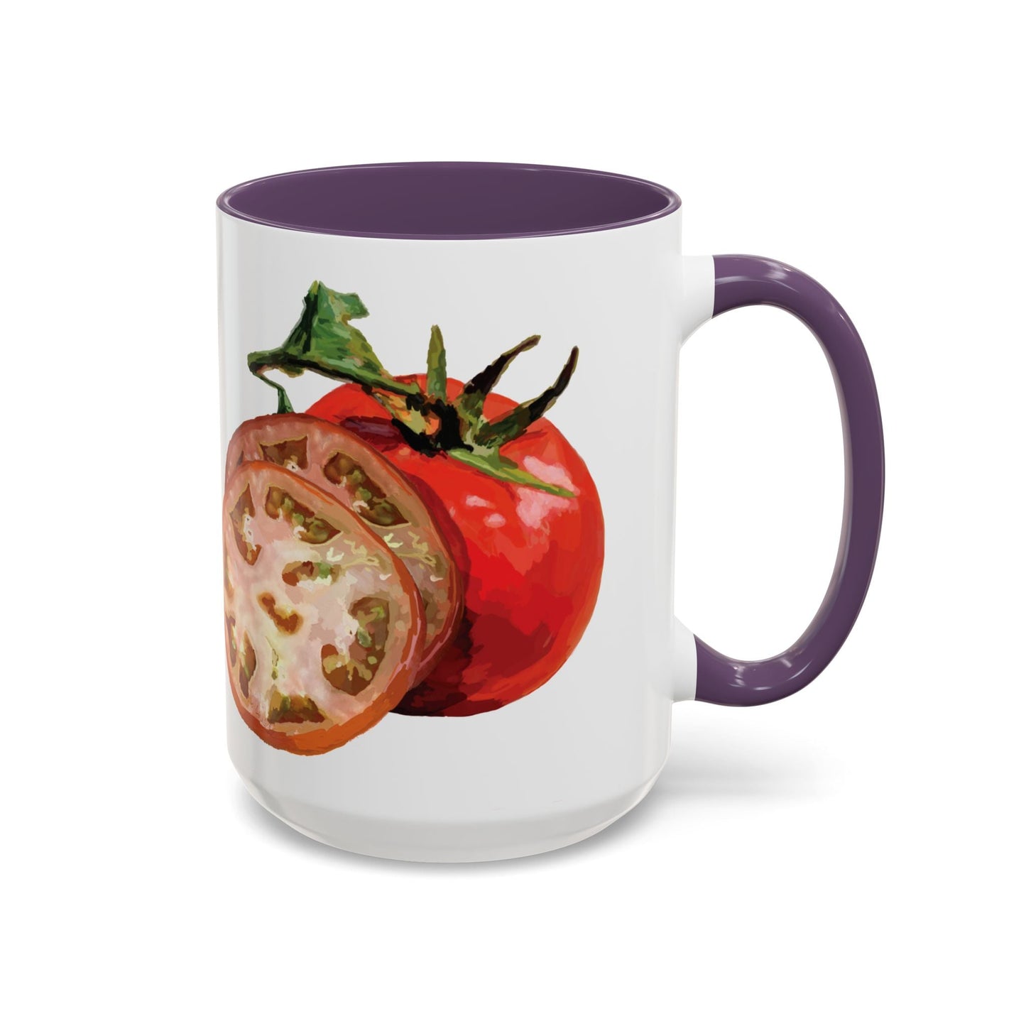 Rustic Tomato Two - Tone Ceramic Mugs - 11oz and 15 oz - Perfect for Gardeners - Blue Cava