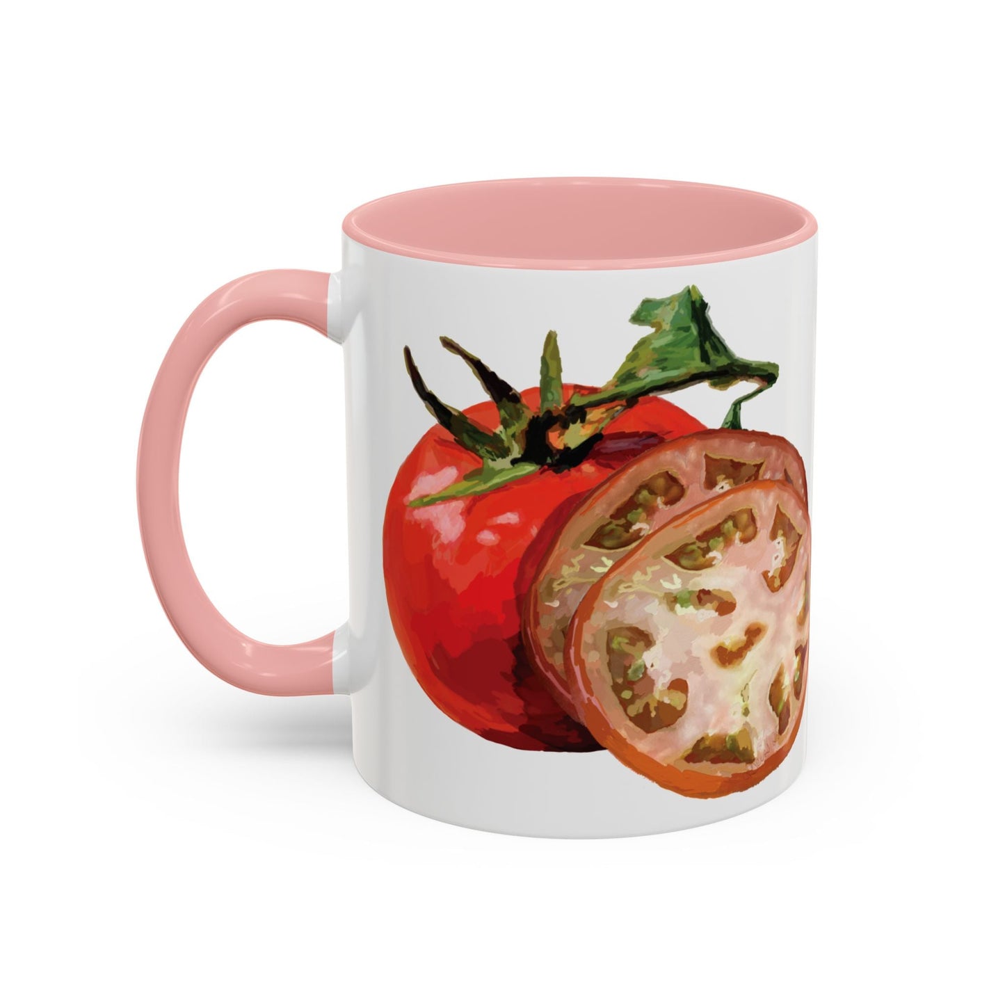 Rustic Tomato Two - Tone Ceramic Mugs - 11oz and 15 oz - Perfect for Gardeners - Blue Cava
