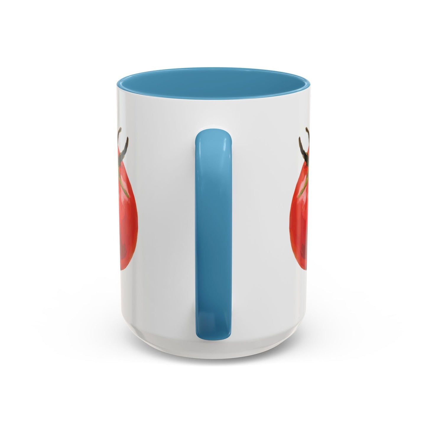 Rustic Tomato Two - Tone Ceramic Mugs - 11oz and 15 oz - Perfect for Gardeners - Blue Cava