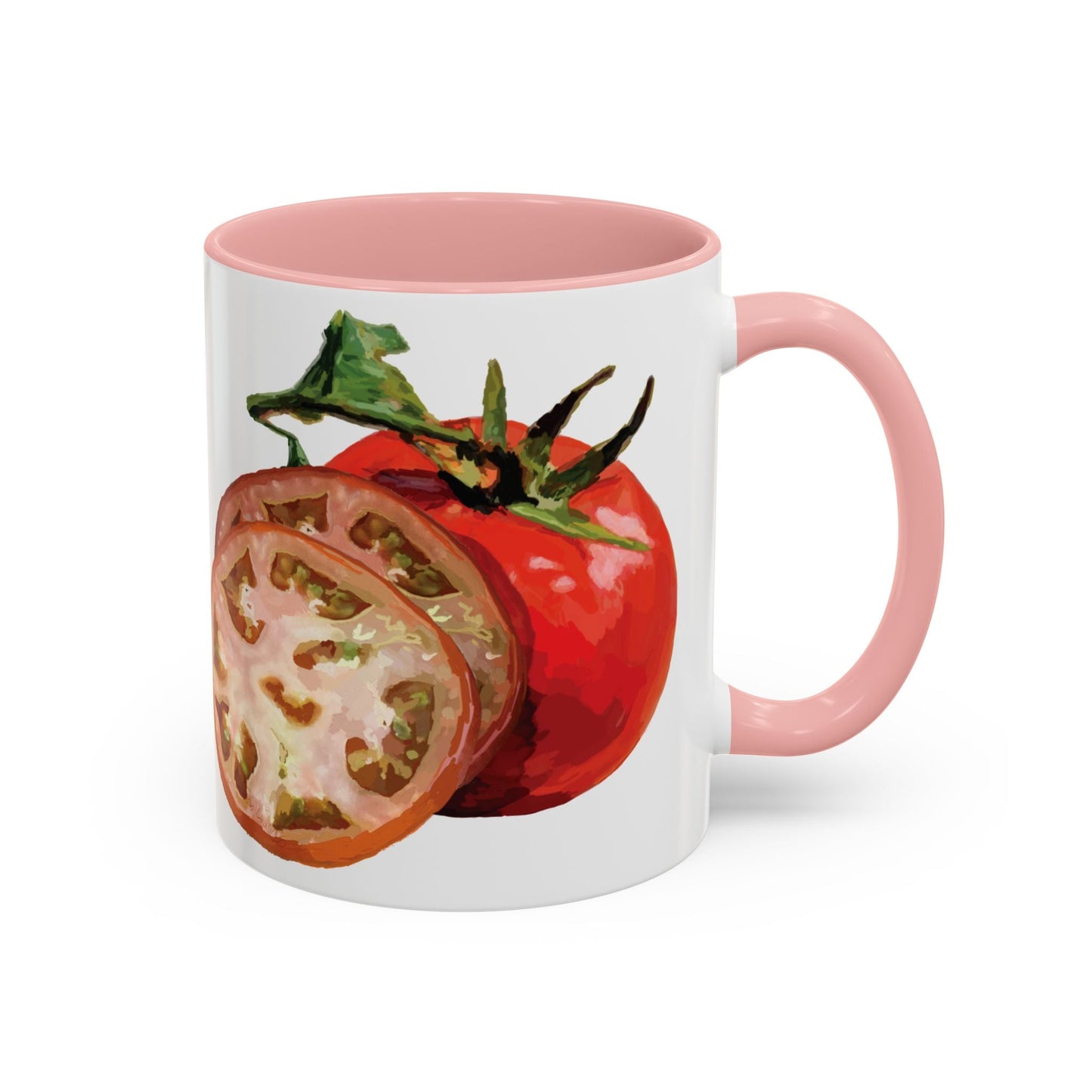 Rustic Tomato Two - Tone Ceramic Mugs - 11oz and 15 oz - Perfect for Gardeners - Blue Cava