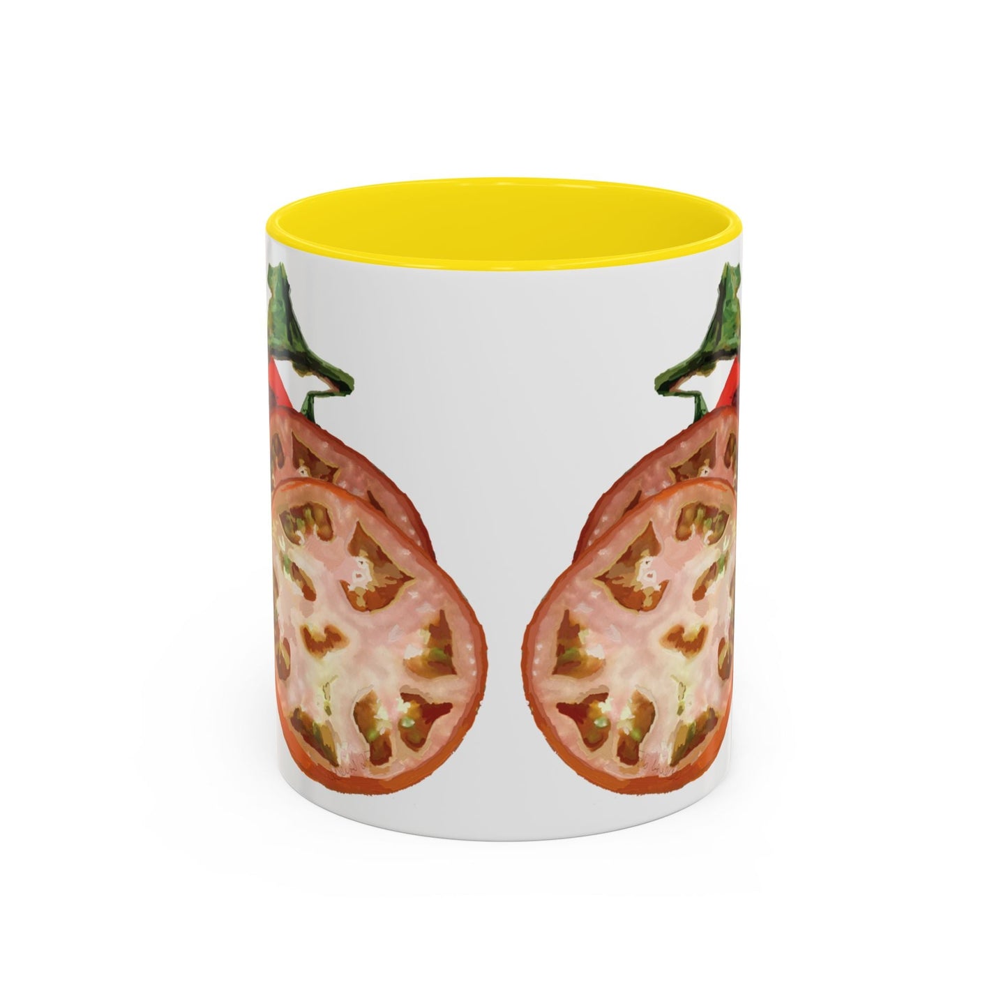 Rustic Tomato Two - Tone Ceramic Mugs - 11oz and 15 oz - Perfect for Gardeners - Blue Cava