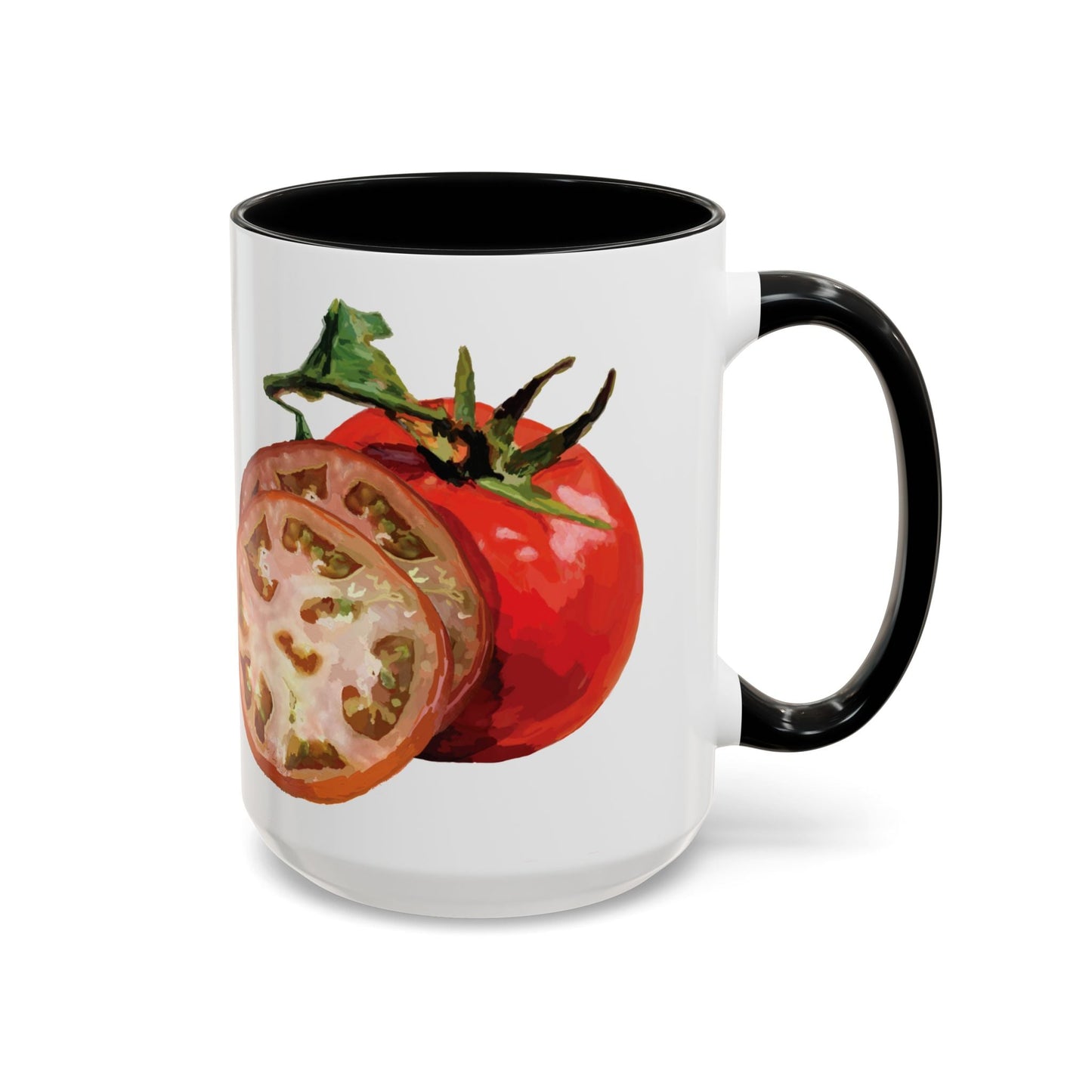 Rustic Tomato Two - Tone Ceramic Mugs - 11oz and 15 oz - Perfect for Gardeners - Blue Cava