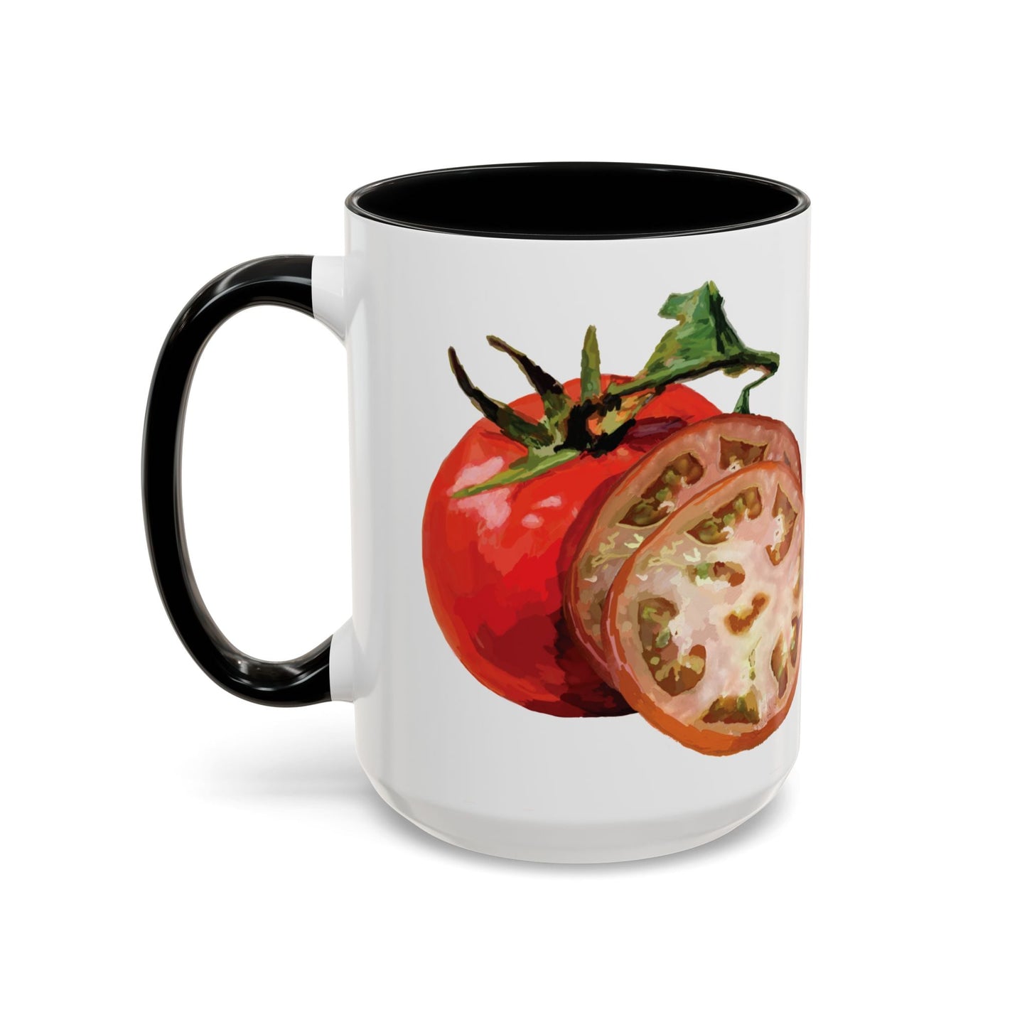 Rustic Tomato Two - Tone Ceramic Mugs - 11oz and 15 oz - Perfect for Gardeners - Blue Cava