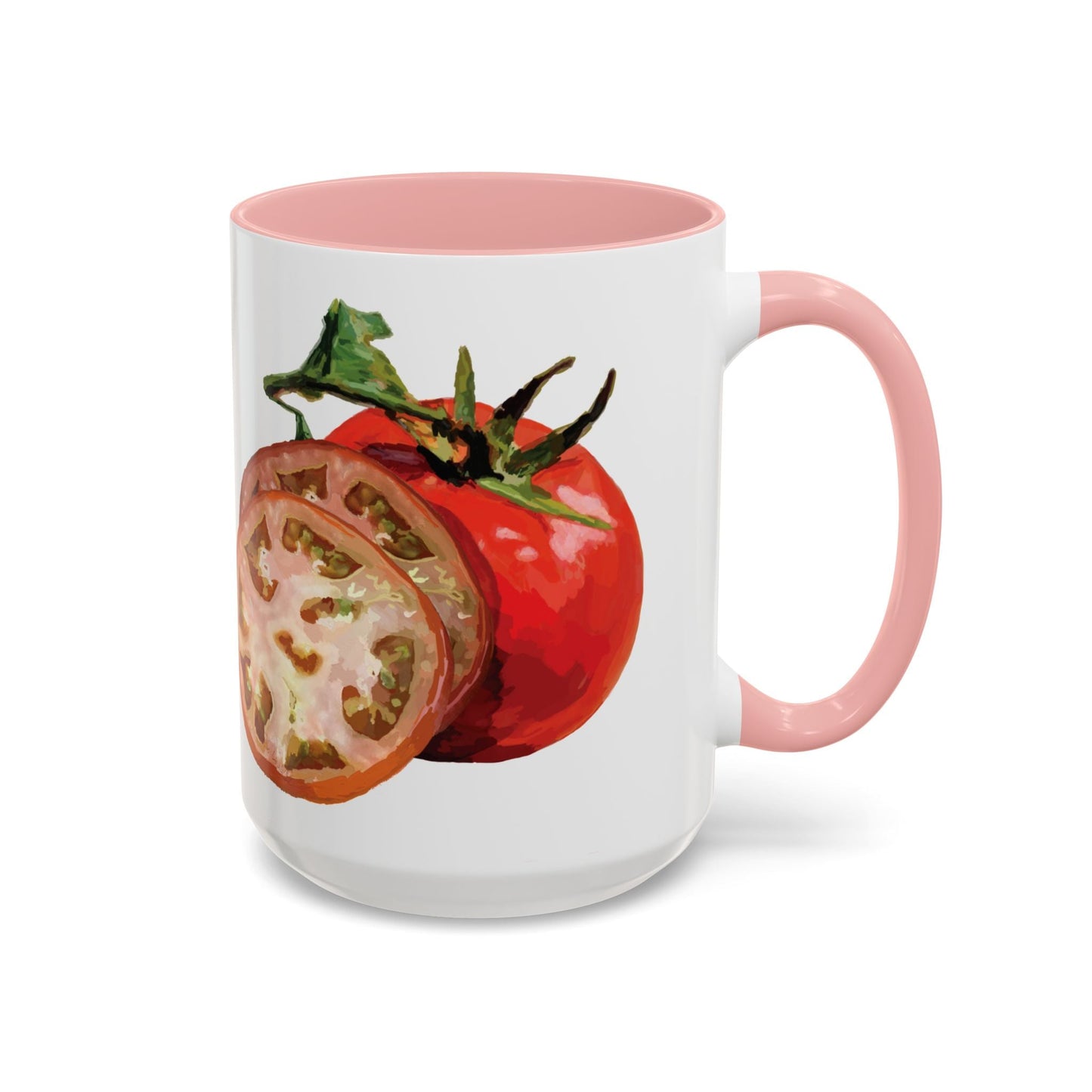 Rustic Tomato Two - Tone Ceramic Mugs - 11oz and 15 oz - Perfect for Gardeners - Blue Cava