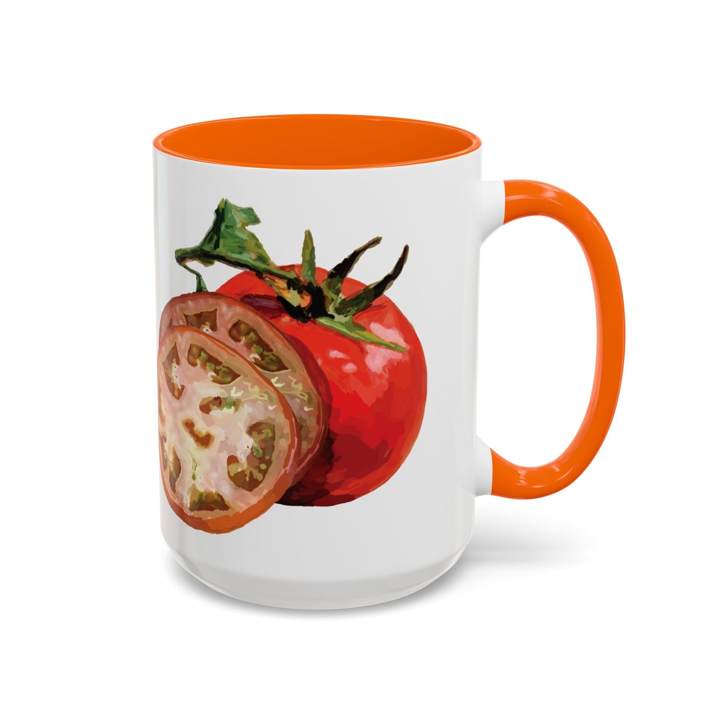 Rustic Tomato Two - Tone Ceramic Mugs - 11oz and 15 oz - Perfect for Gardeners - Blue Cava