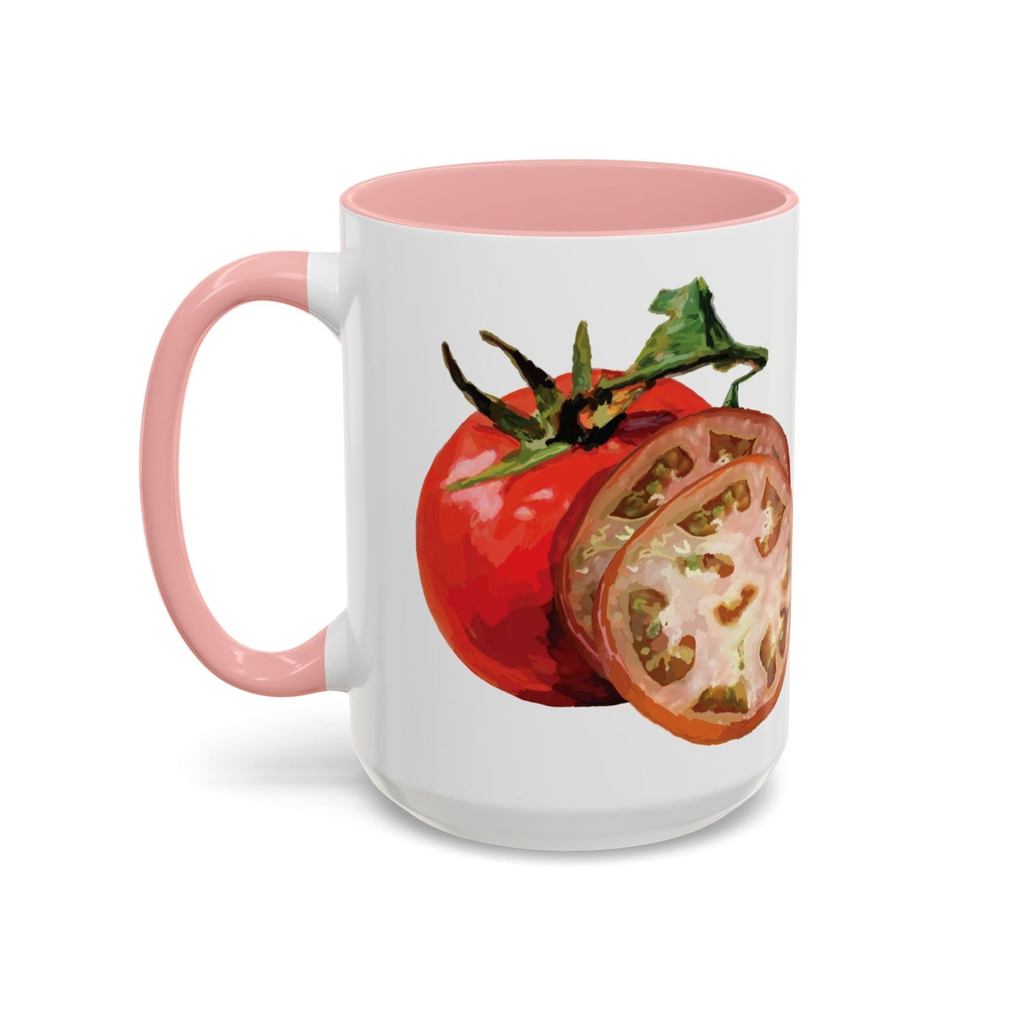 Rustic Tomato Two - Tone Ceramic Mugs - 11oz and 15 oz - Perfect for Gardeners - Blue Cava