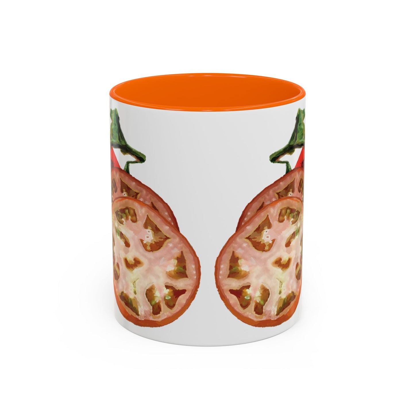 Rustic Tomato Two - Tone Ceramic Mugs - 11oz and 15 oz - Perfect for Gardeners - Blue Cava