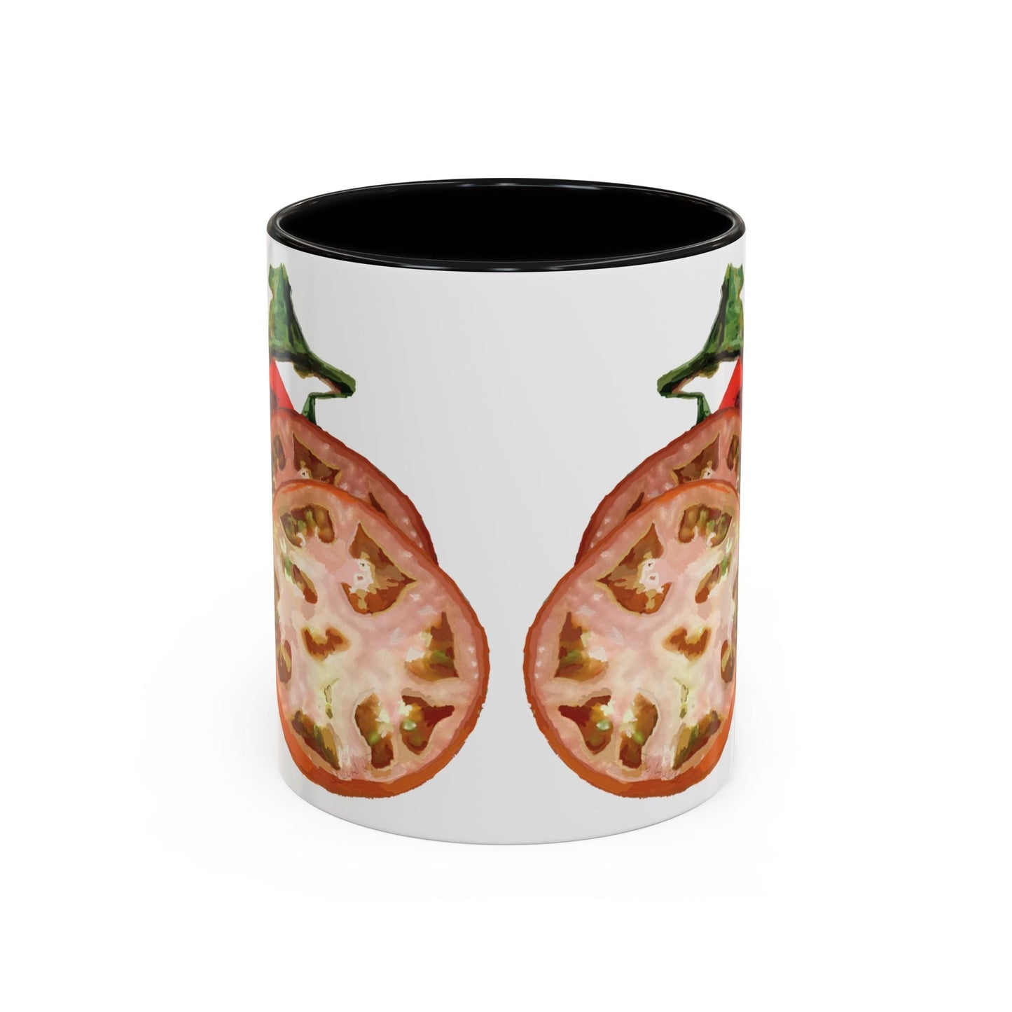 Rustic Tomato Two - Tone Ceramic Mugs - 11oz and 15 oz - Perfect for Gardeners - Blue Cava