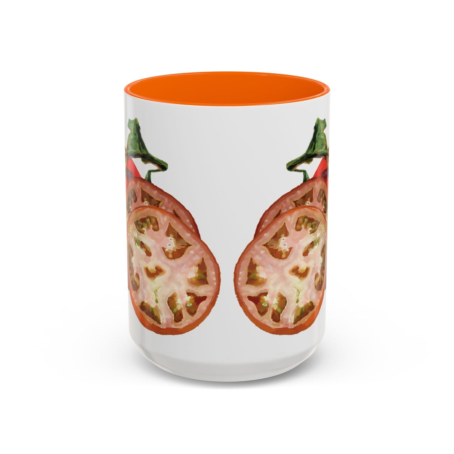 Rustic Tomato Two - Tone Ceramic Mugs - 11oz and 15 oz - Perfect for Gardeners - Blue Cava