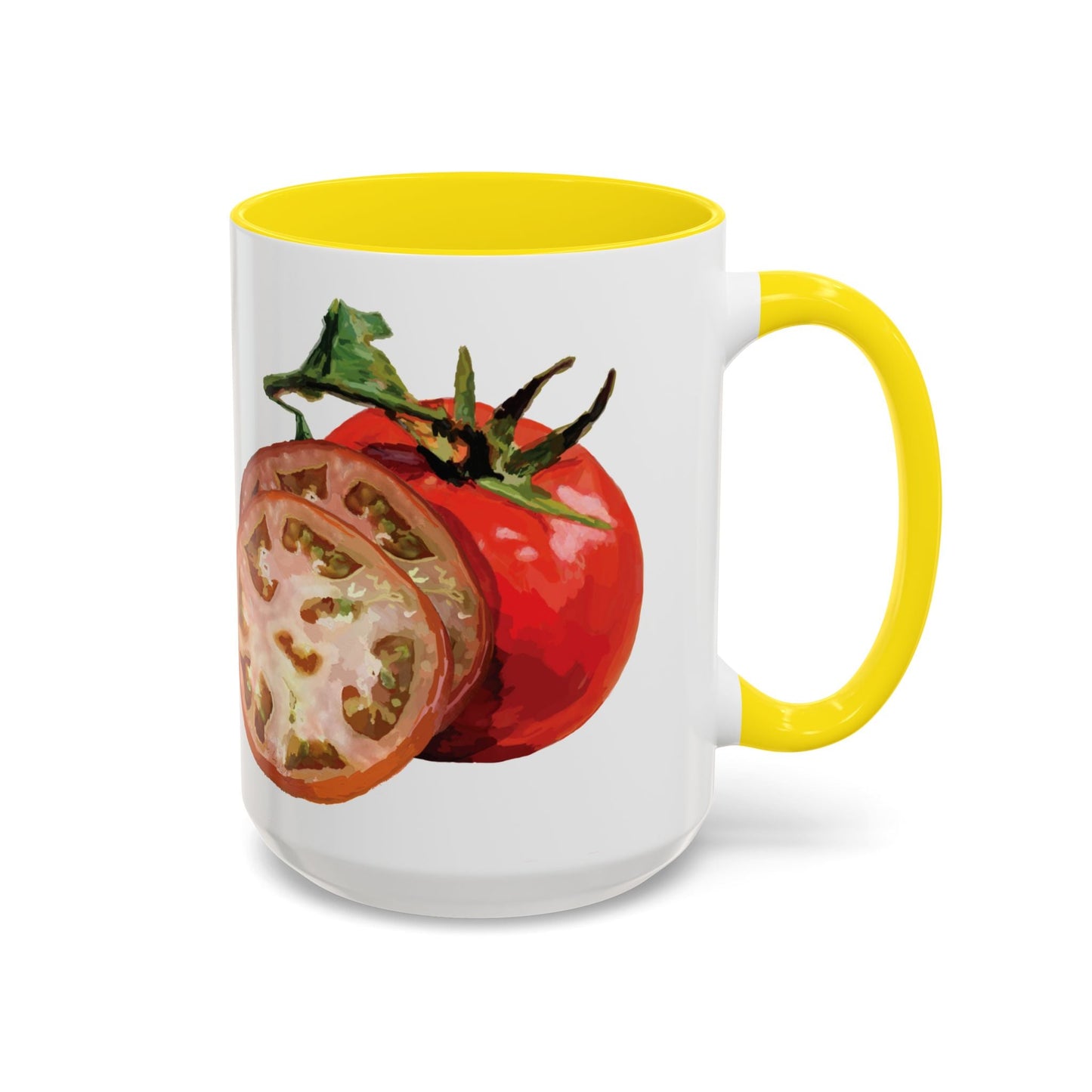 Rustic Tomato Two - Tone Ceramic Mugs - 11oz and 15 oz - Perfect for Gardeners - Blue Cava