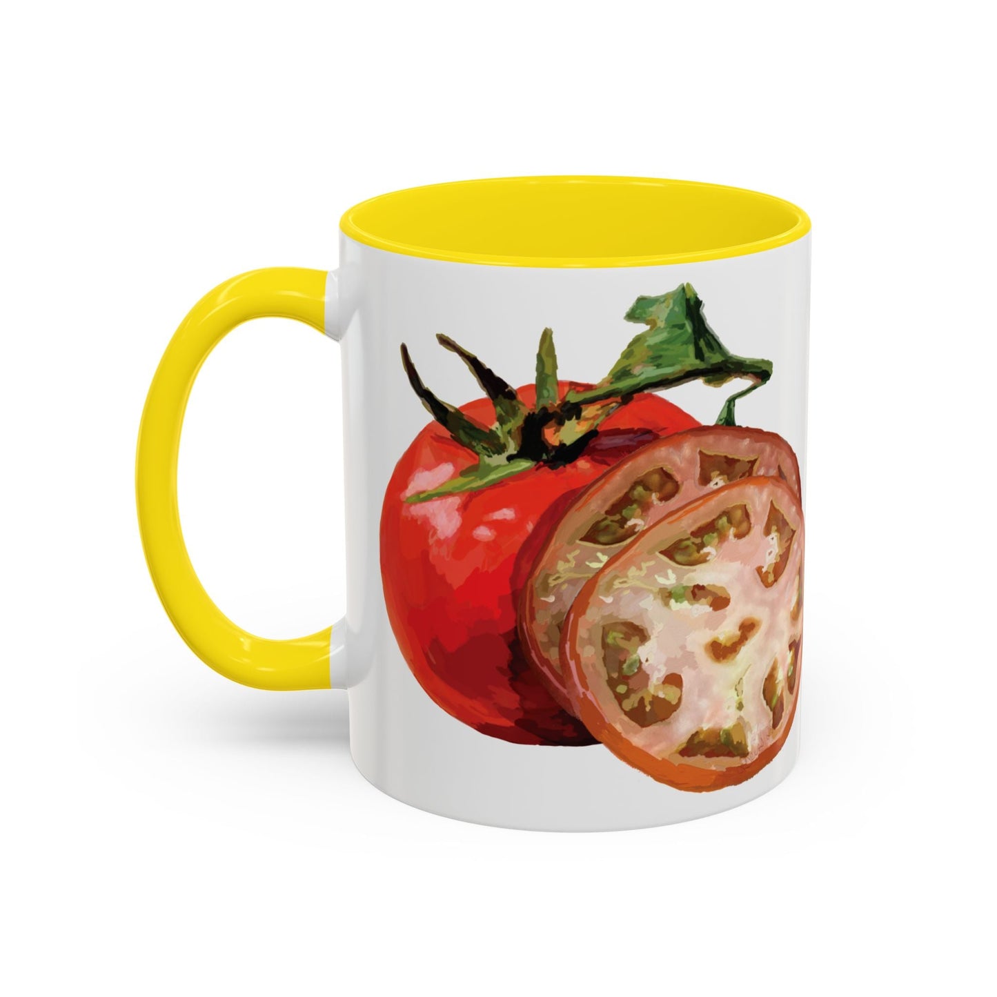 Rustic Tomato Two - Tone Ceramic Mugs - 11oz and 15 oz - Perfect for Gardeners - Blue Cava