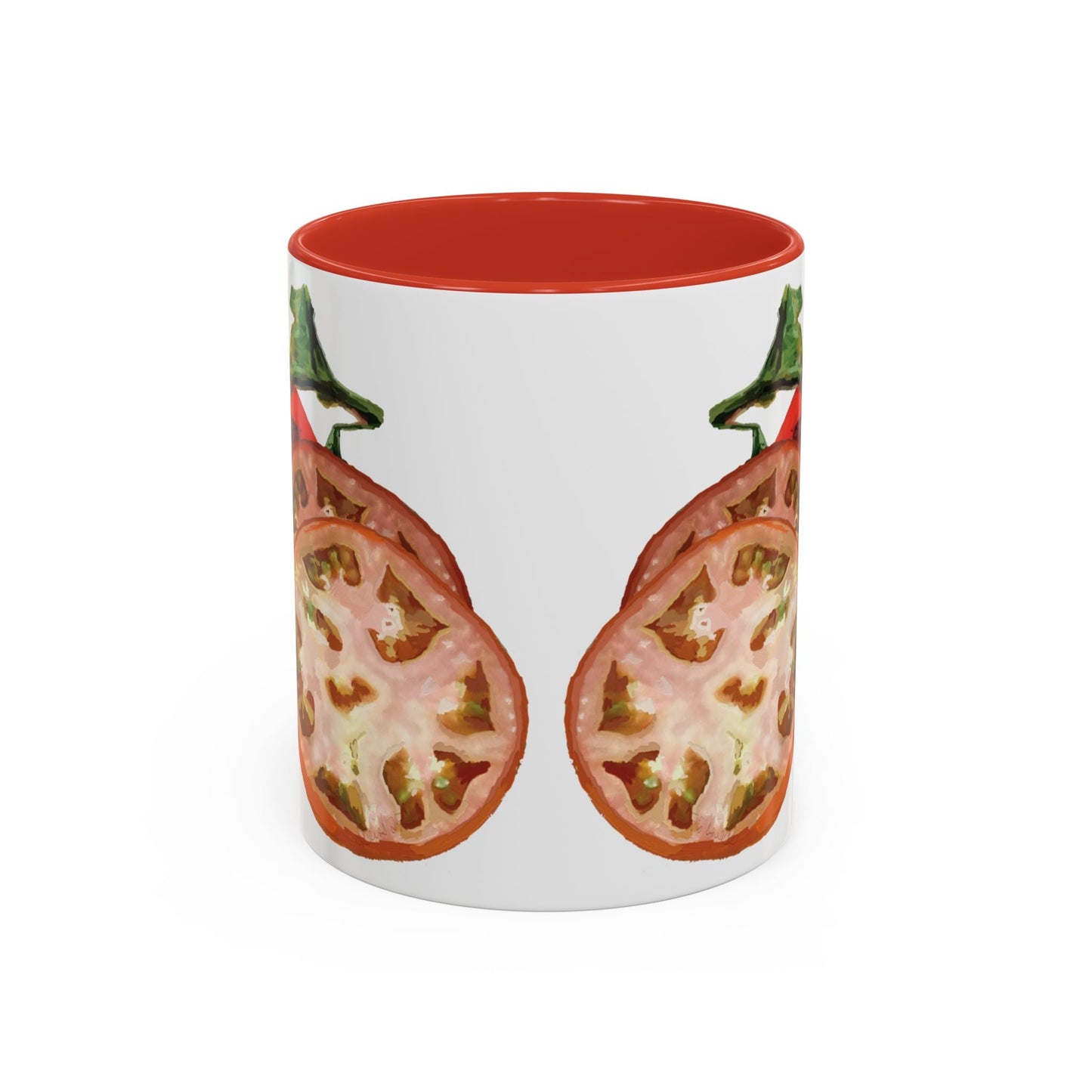 Rustic Tomato Two - Tone Ceramic Mugs - 11oz and 15 oz - Perfect for Gardeners - Blue Cava