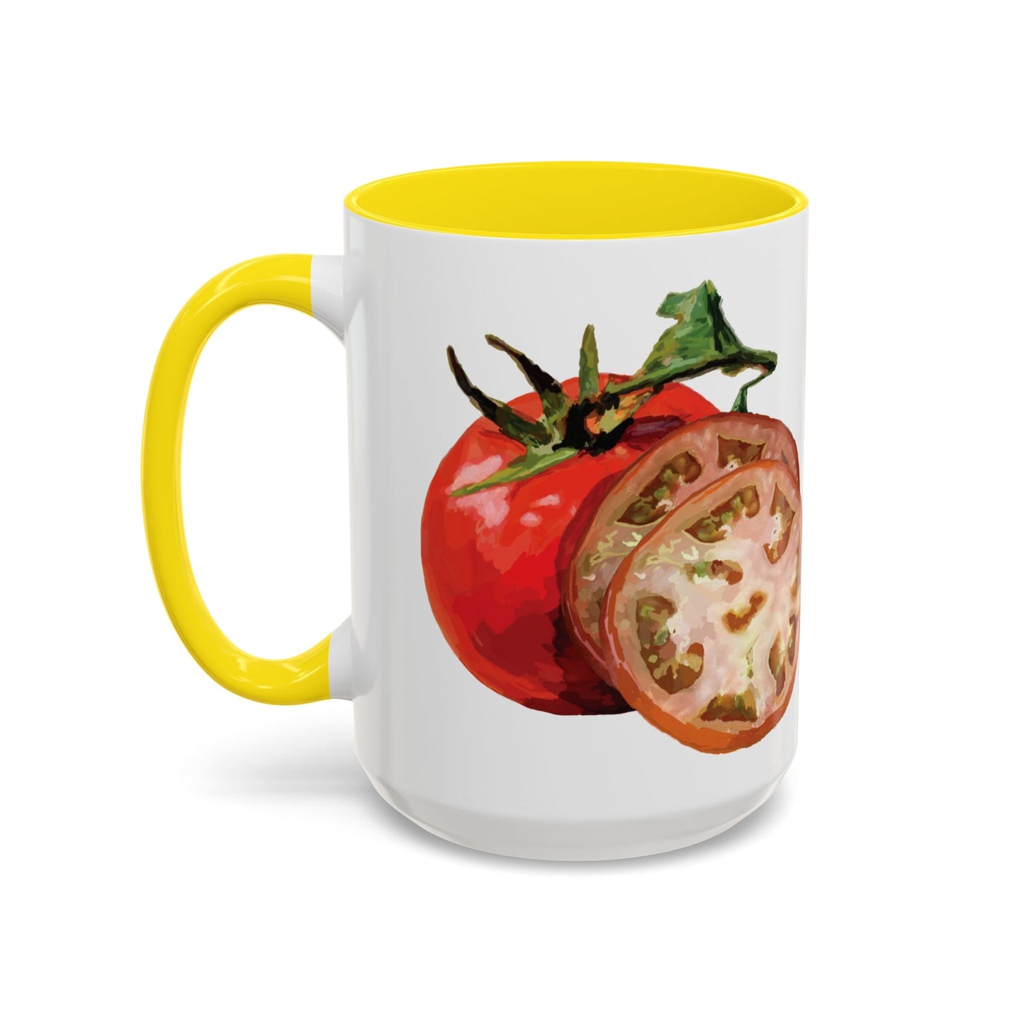 Rustic Tomato Two - Tone Ceramic Mugs - 11oz and 15 oz - Perfect for Gardeners - Blue Cava