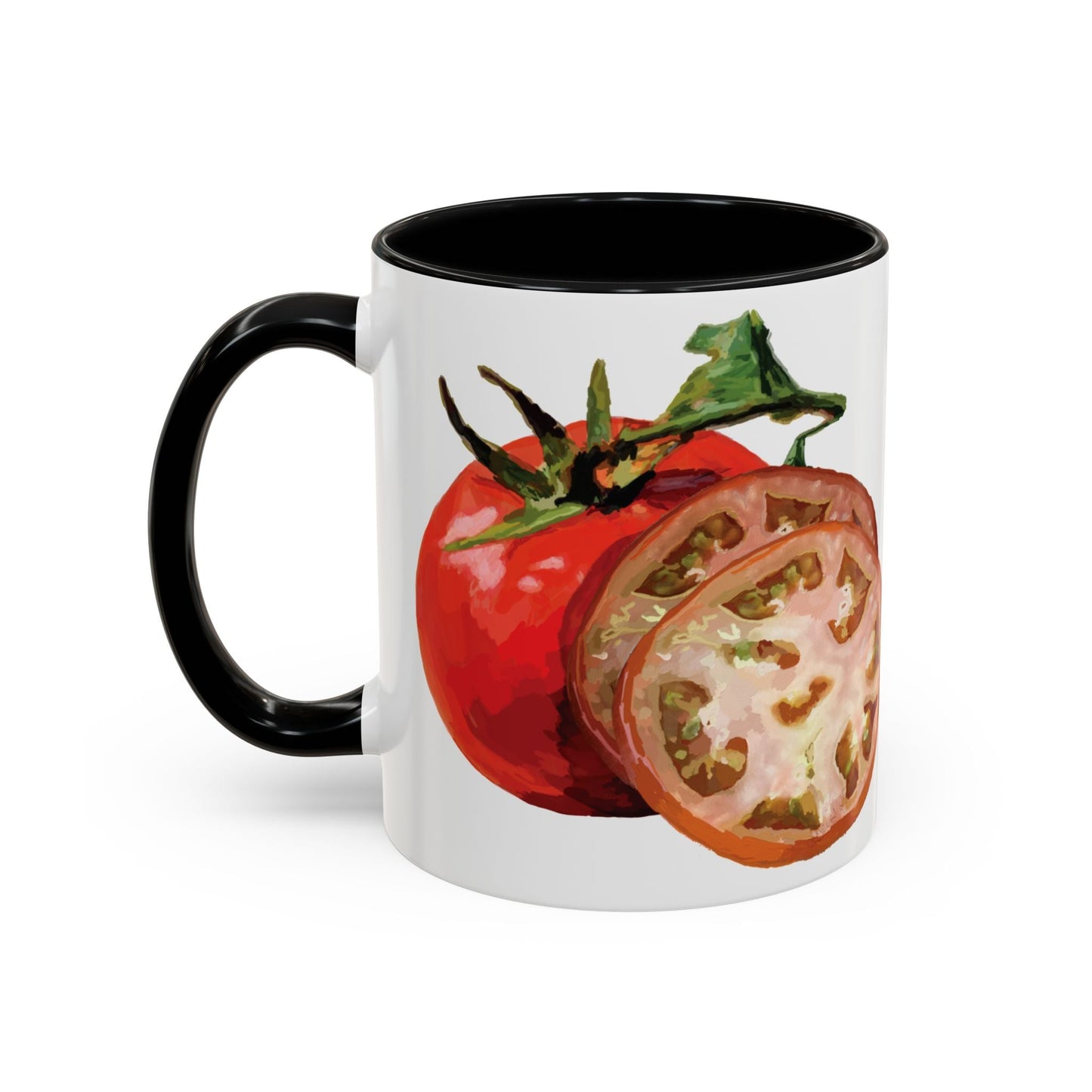 Rustic Tomato Two - Tone Ceramic Mugs - 11oz and 15 oz - Perfect for Gardeners - Blue Cava