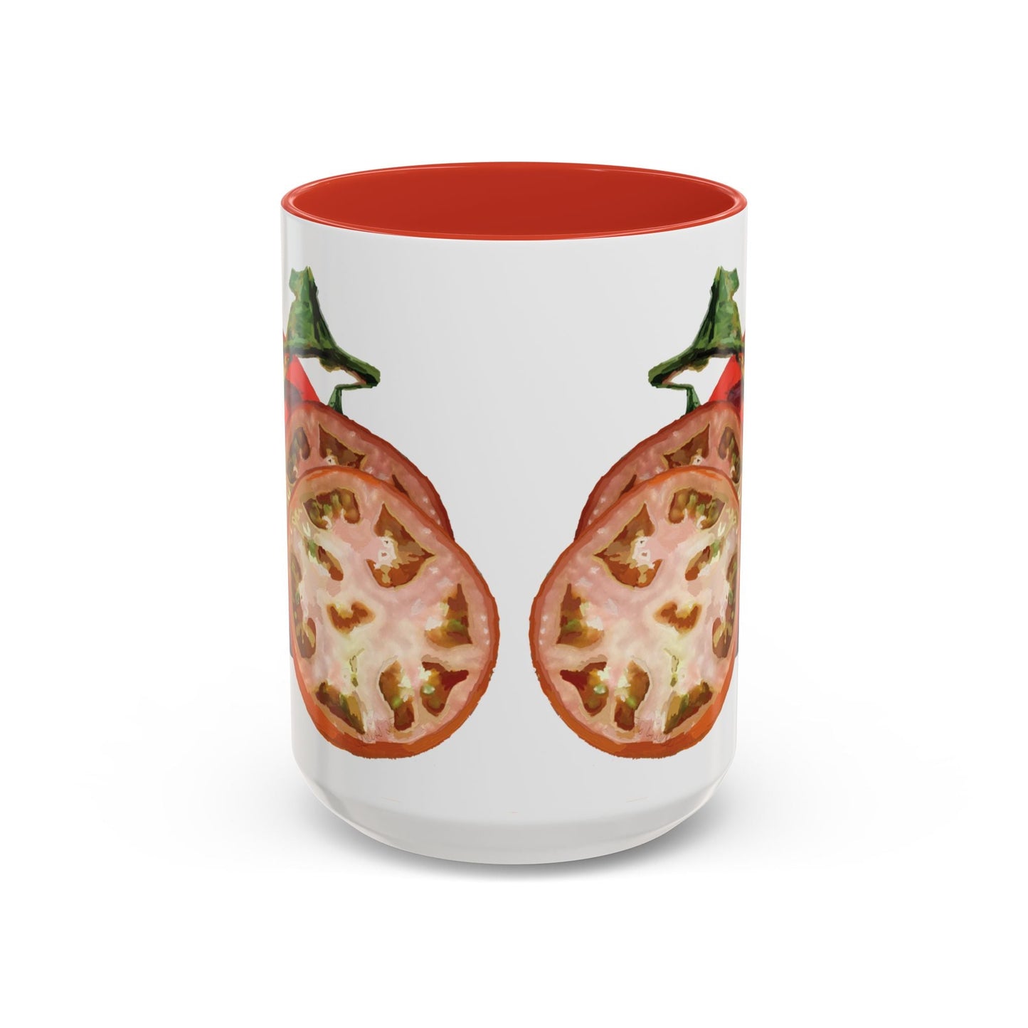 Rustic Tomato Two - Tone Ceramic Mugs - 11oz and 15 oz - Perfect for Gardeners - Blue Cava