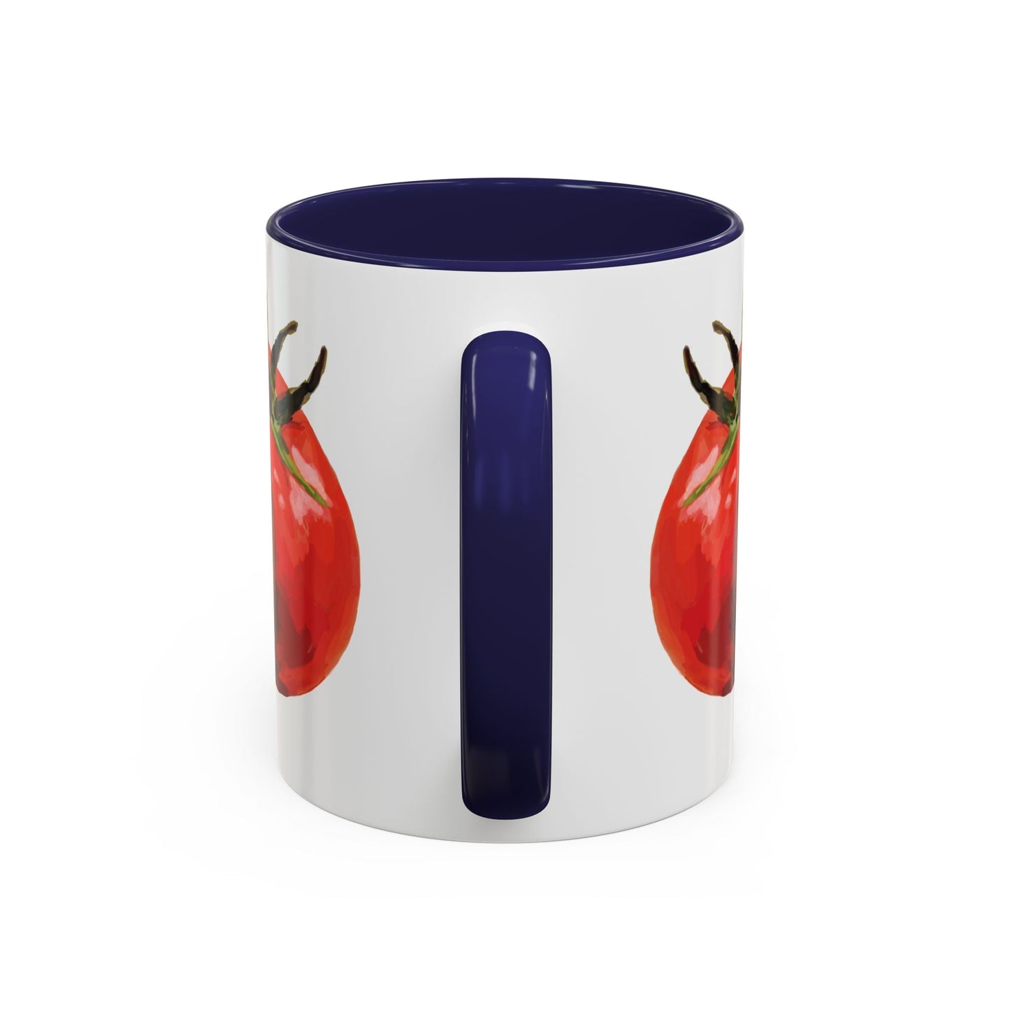 Rustic Tomato Two - Tone Ceramic Mugs - 11oz and 15 oz - Perfect for Gardeners - Blue Cava
