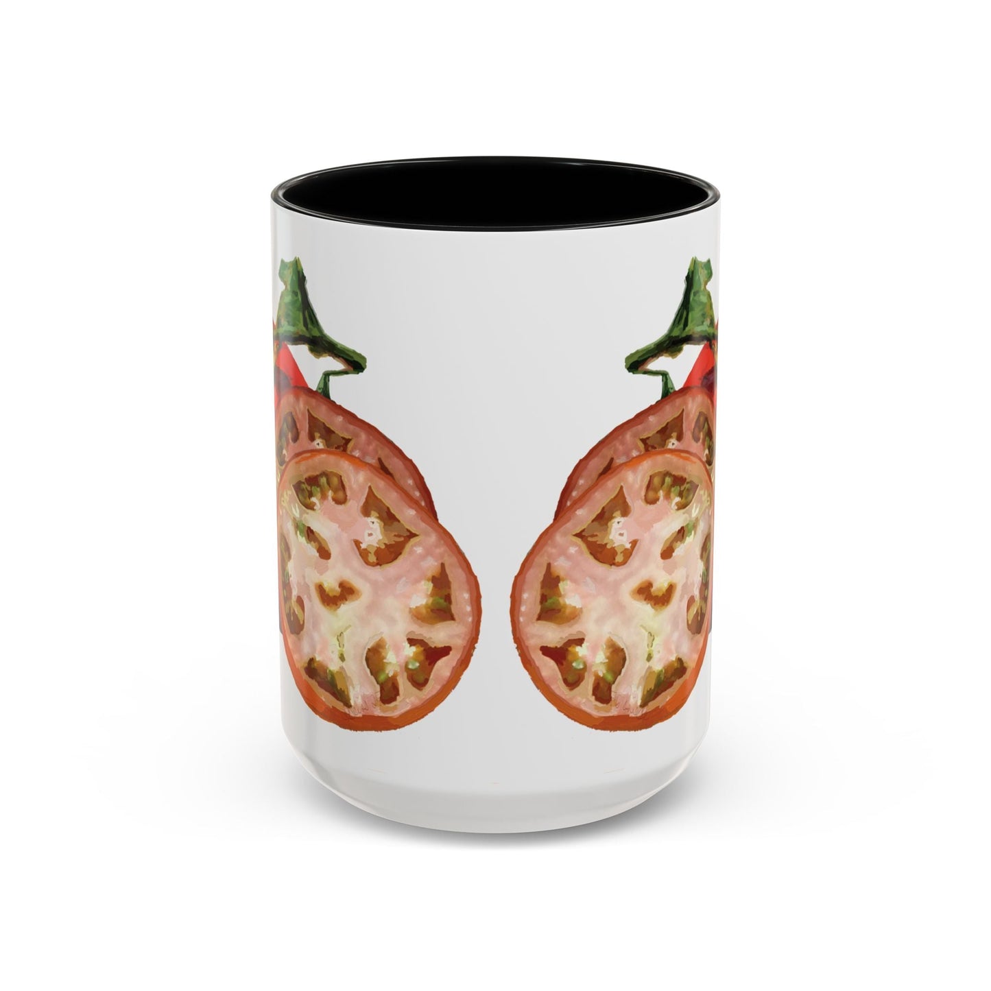 Rustic Tomato Two - Tone Ceramic Mugs - 11oz and 15 oz - Perfect for Gardeners - Blue Cava
