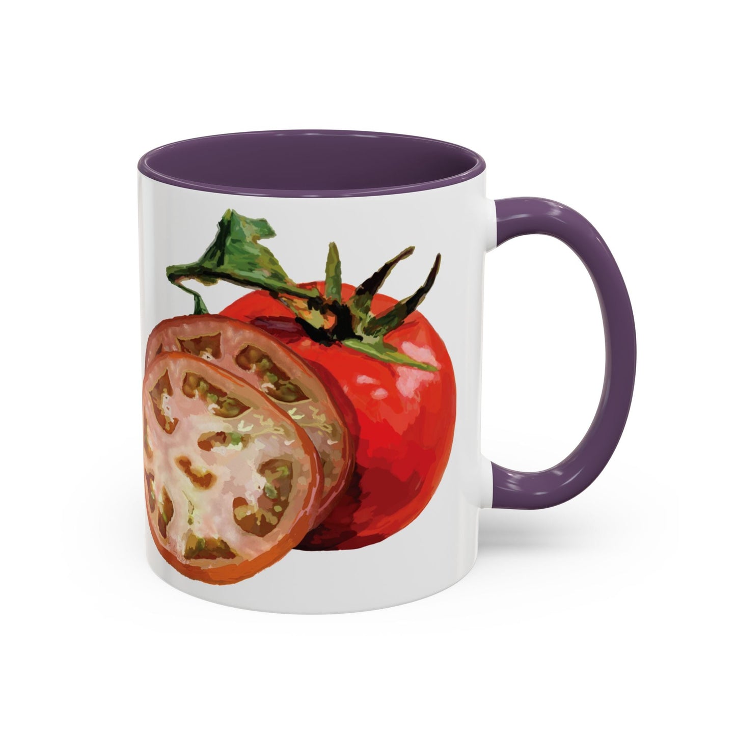 Rustic Tomato Two - Tone Ceramic Mugs - 11oz and 15 oz - Perfect for Gardeners - Blue Cava