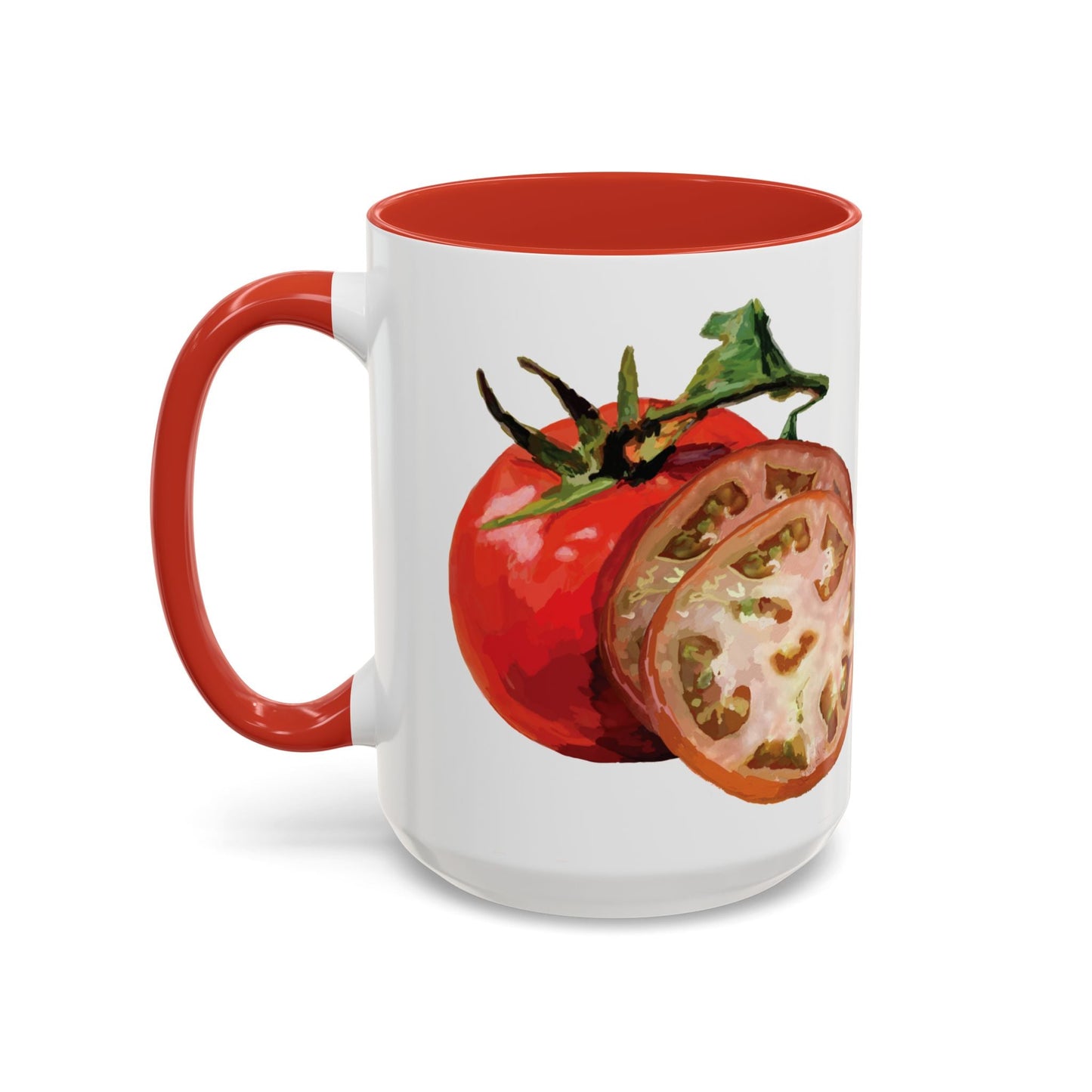 Rustic Tomato Two - Tone Ceramic Mugs - 11oz and 15 oz - Perfect for Gardeners - Blue Cava
