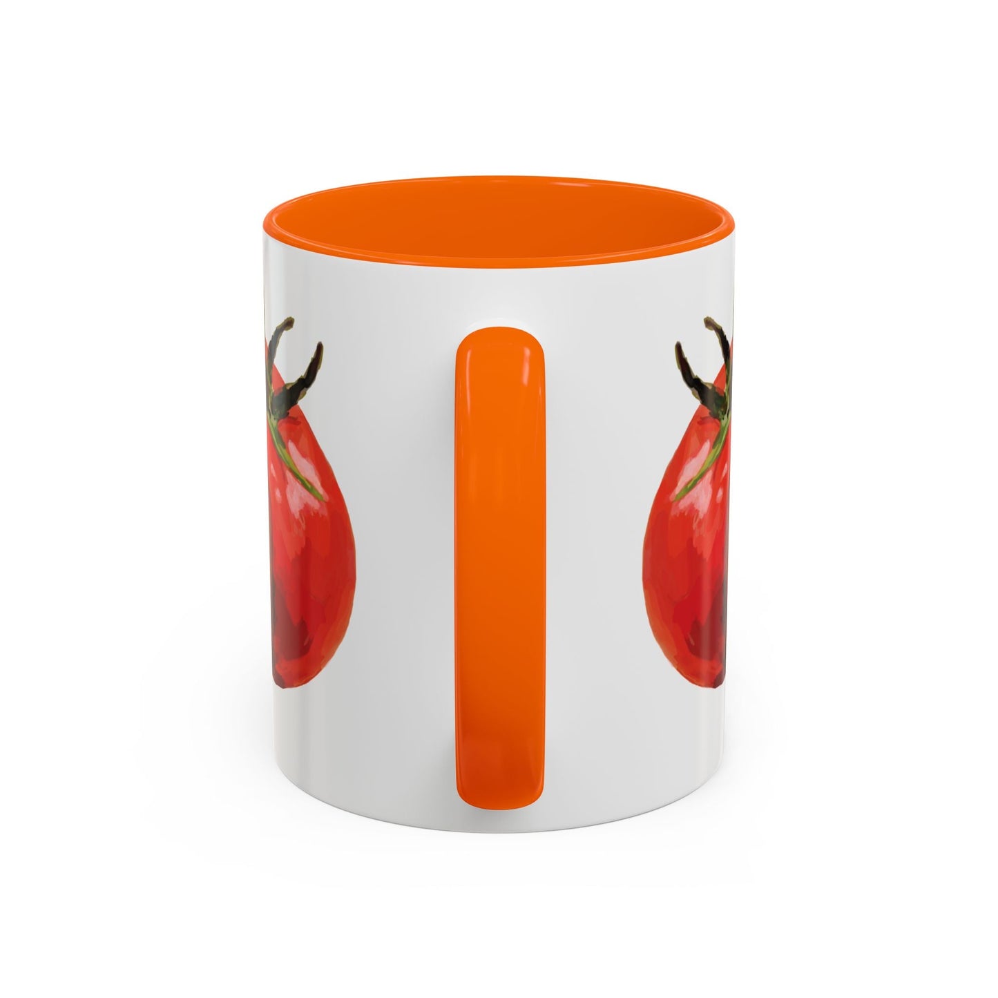 Rustic Tomato Two - Tone Ceramic Mugs - 11oz and 15 oz - Perfect for Gardeners - Blue Cava