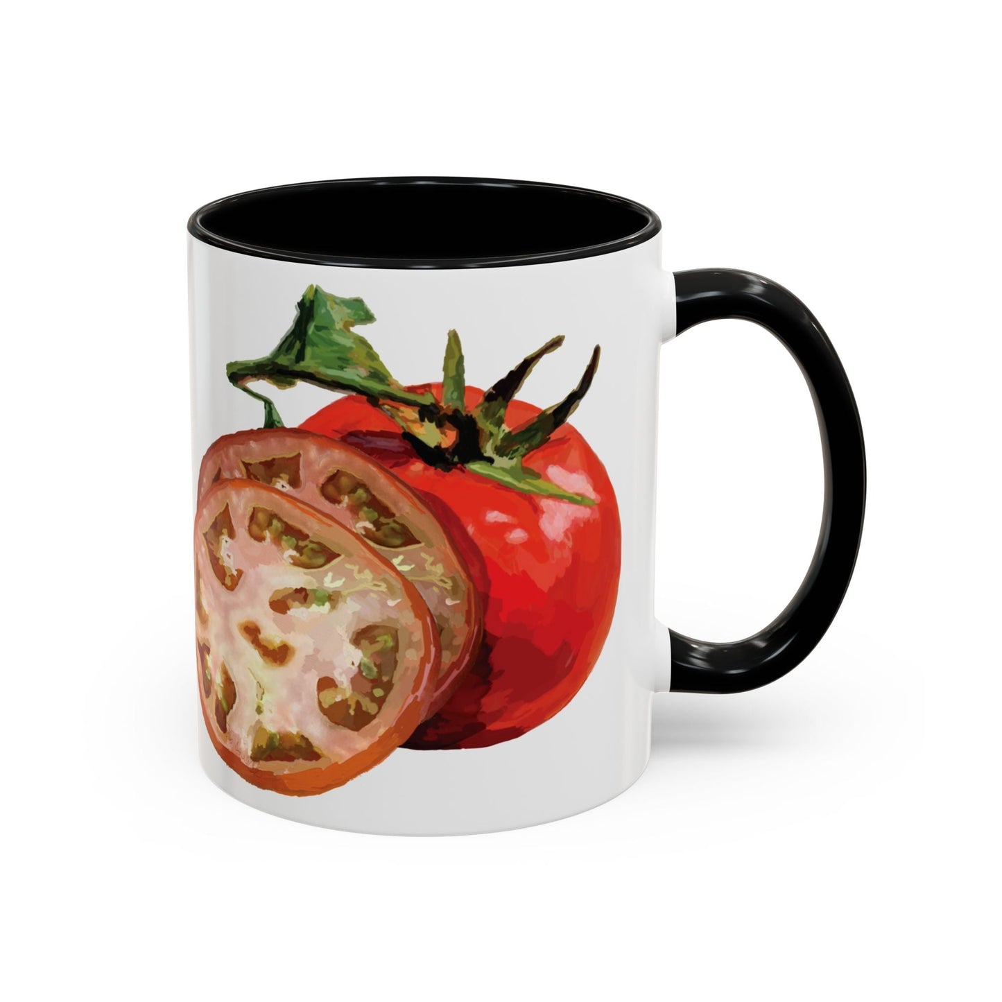 Rustic Tomato Two - Tone Ceramic Mugs - 11oz and 15 oz - Perfect for Gardeners - Blue Cava