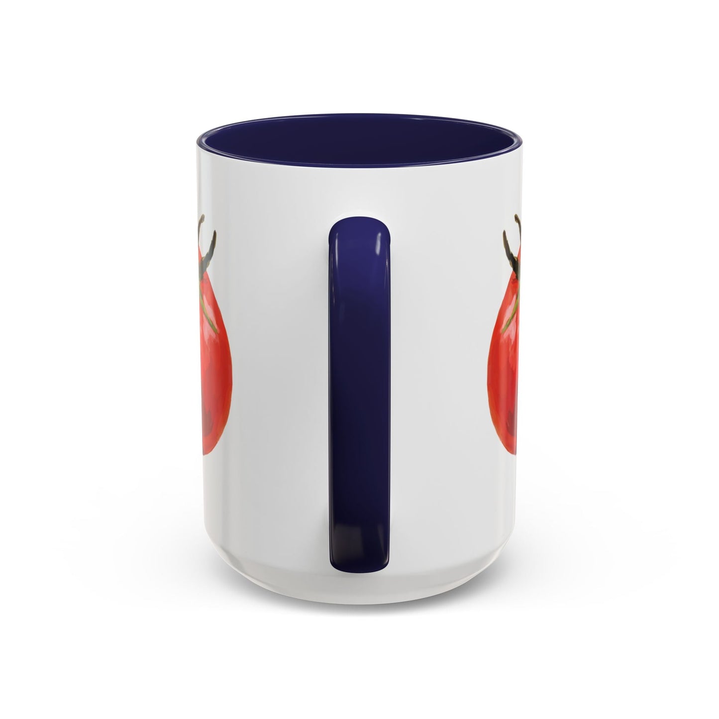 Rustic Tomato Two - Tone Ceramic Mugs - 11oz and 15 oz - Perfect for Gardeners - Blue Cava