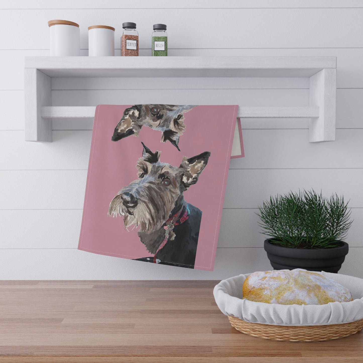 Scottish Terrier “Fala” Kitchen Tea Towels - Blue Cava