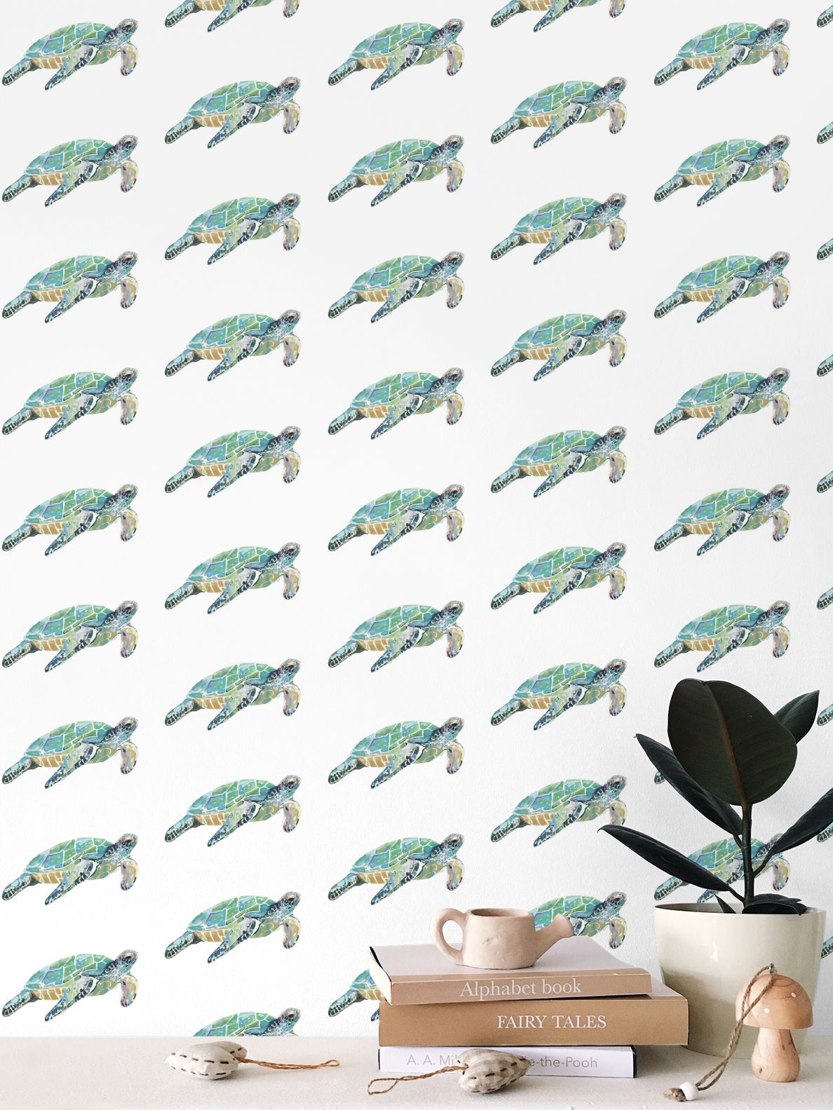 Sea Turtle Wallpaper - Blue Cava