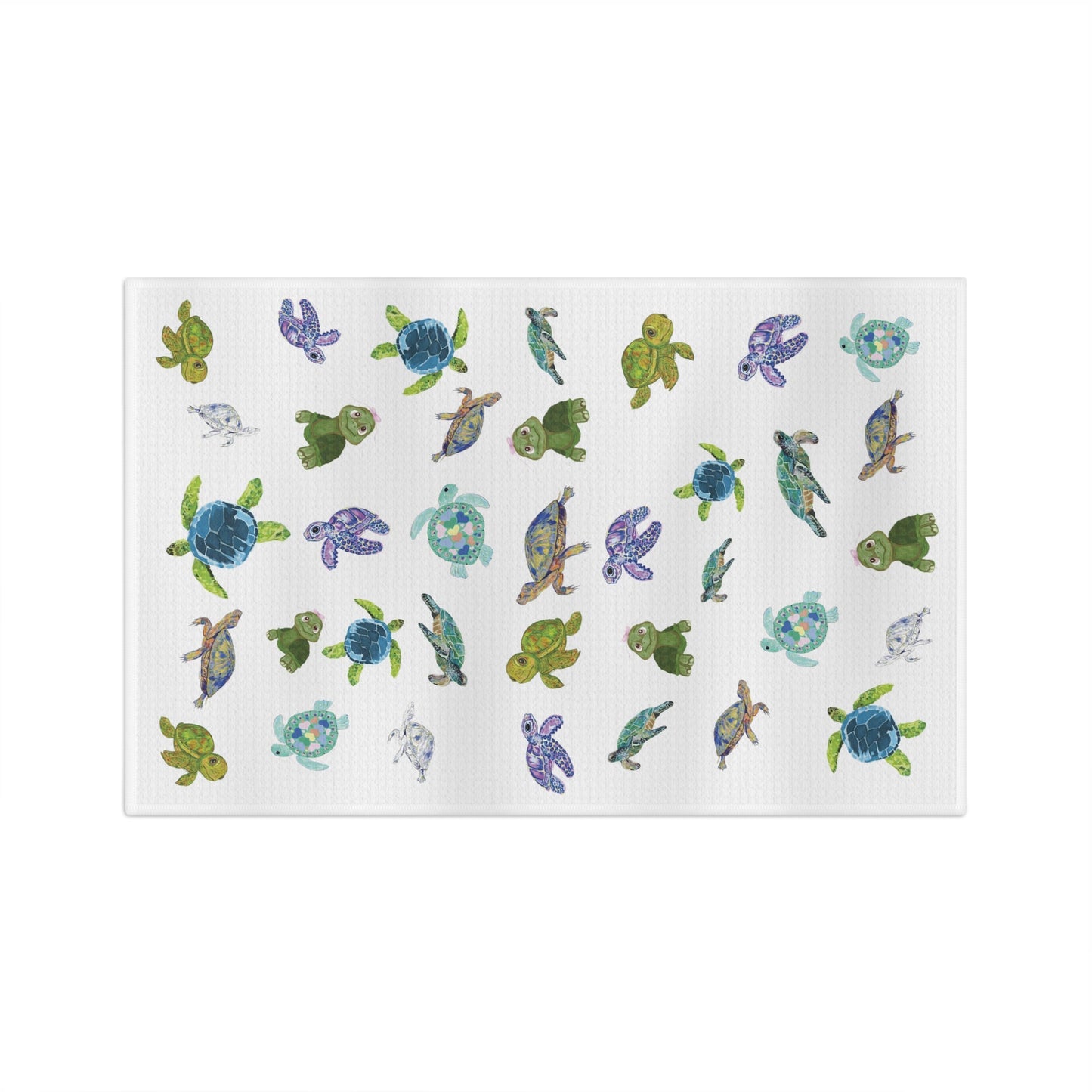 Sea Turtles 2024 Microfiber Tea Towel - Blue Cava