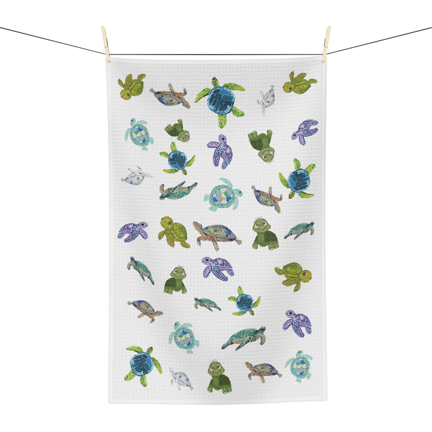 Sea Turtles 2024 Microfiber Tea Towel - Blue Cava