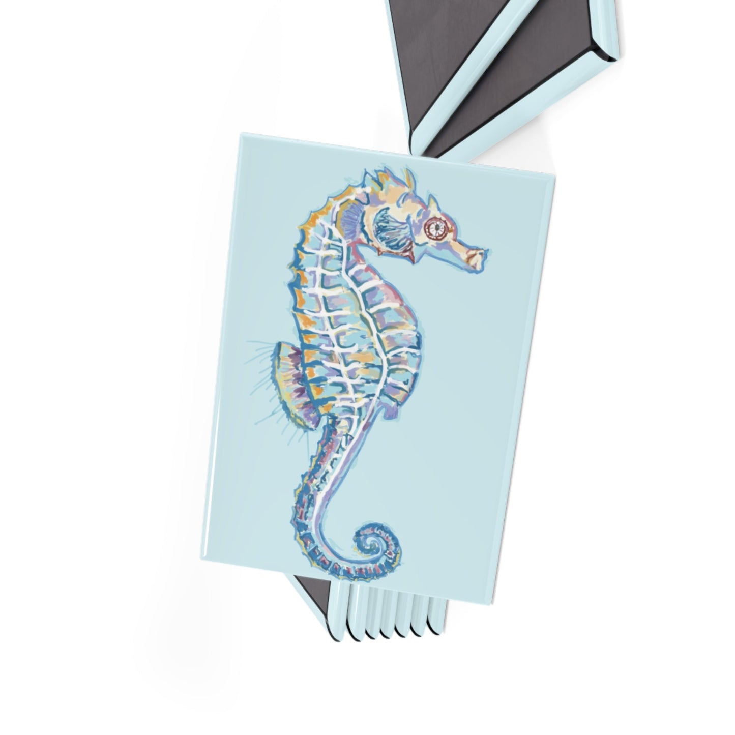 Seahorse Button Magnet Set - 1 pc or 10 pcs. - Blue Cava