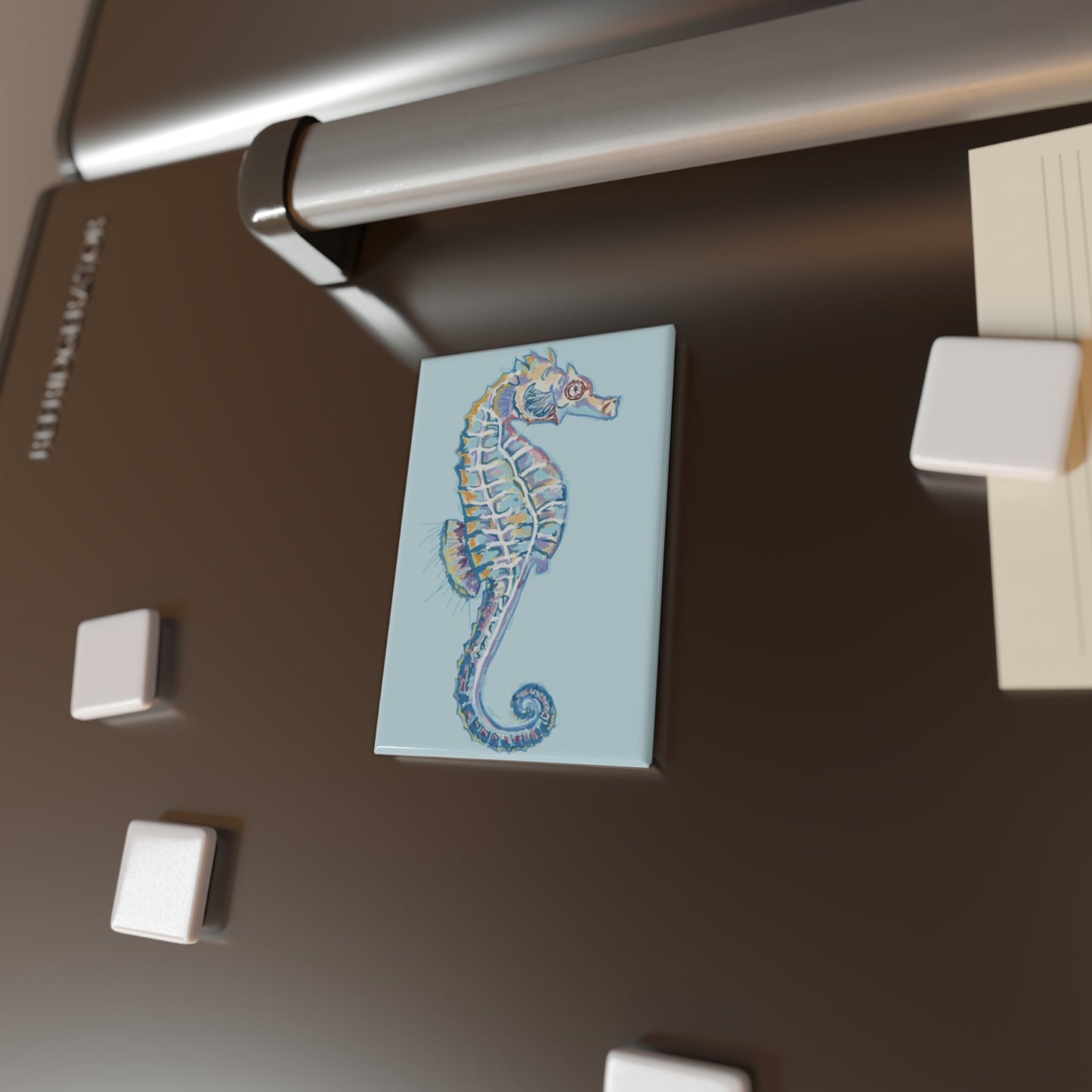 Seahorse Button Magnet Set - 1 pc or 10 pcs. - Blue Cava