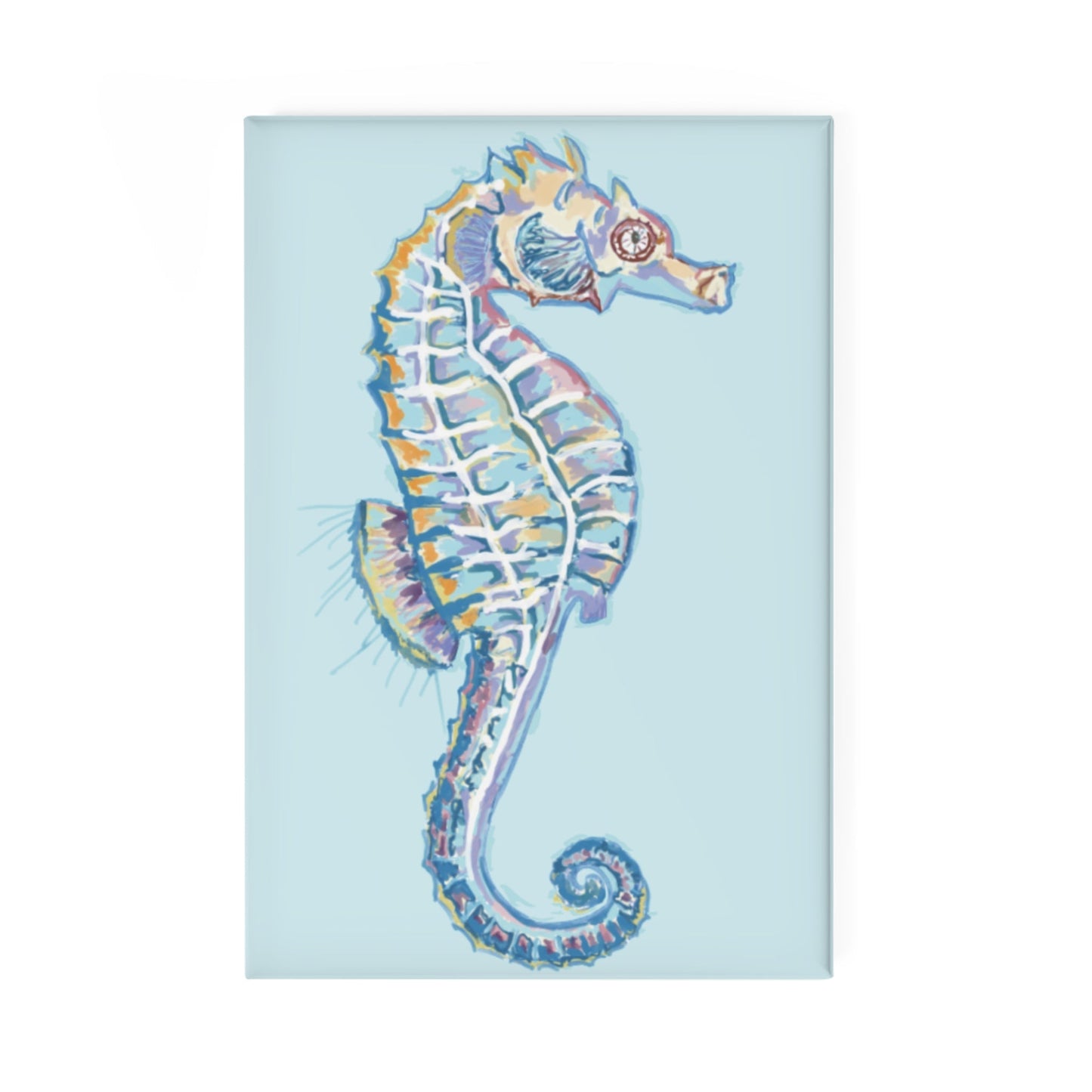 Seahorse Button Magnet Set - 1 pc or 10 pcs. - Blue Cava
