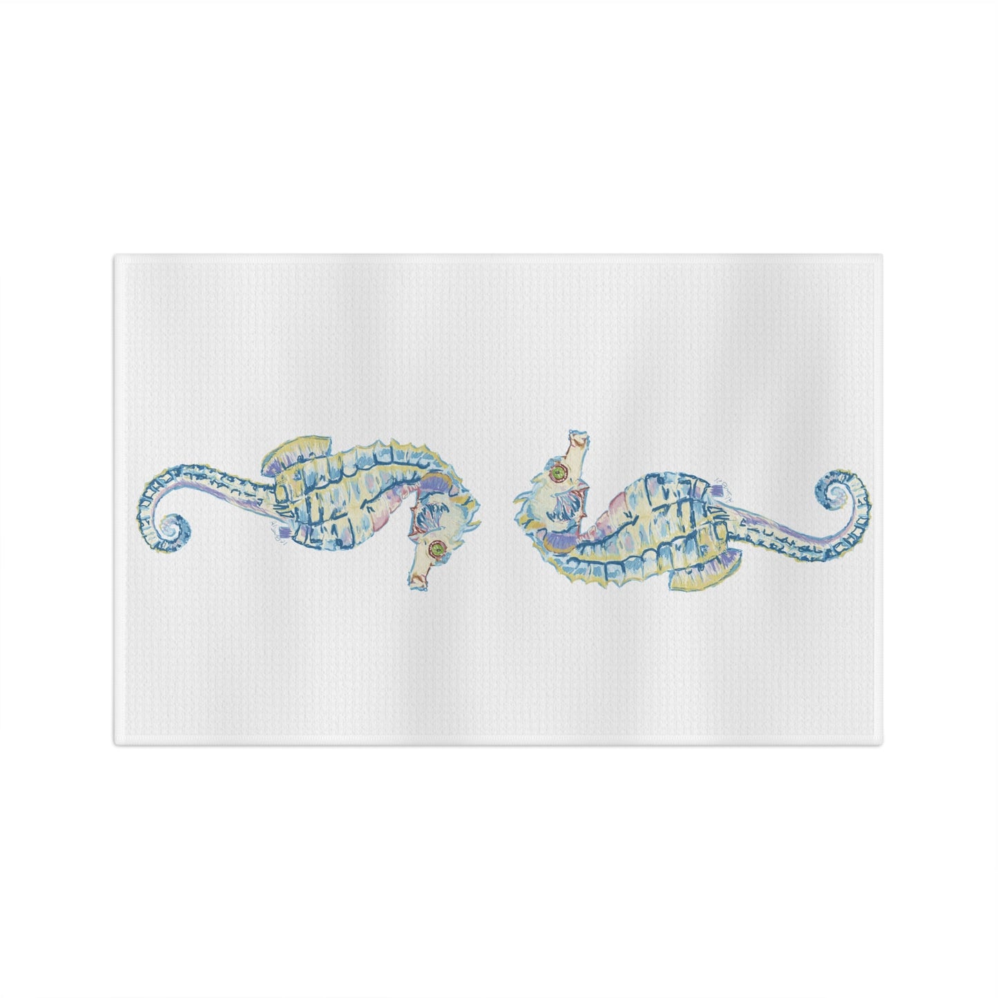 Seahorse Microfiber Tea Towel - Blue Cava