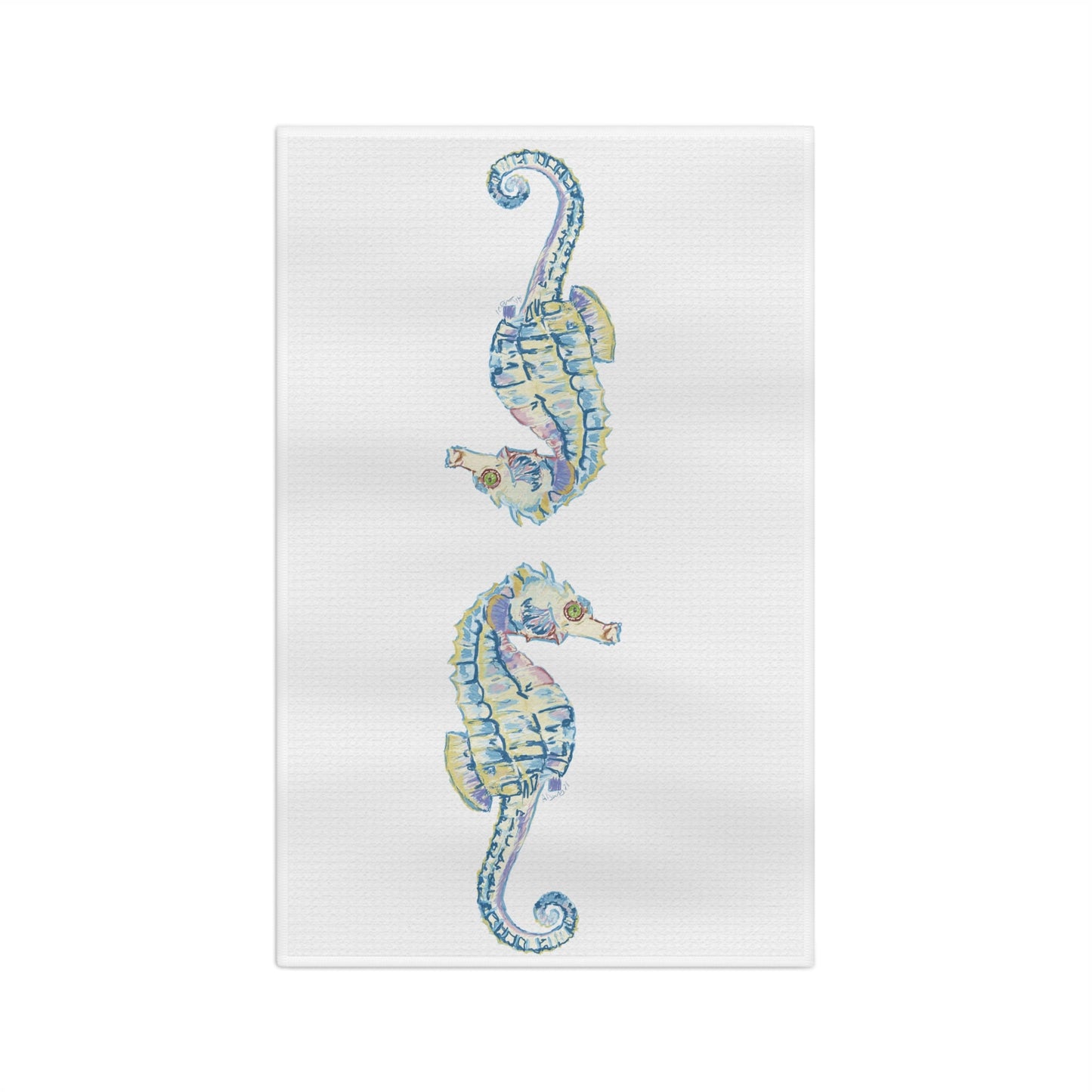Seahorse Microfiber Tea Towel - Blue Cava