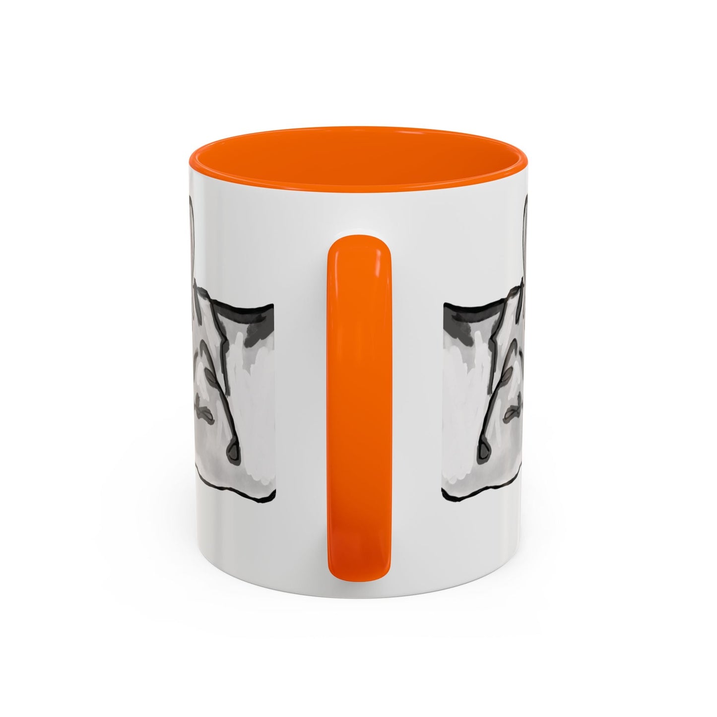 Sleeping French Bulldog Two - Tone Ceramic Mugs - 11 oz and 15 oz - Blue Cava